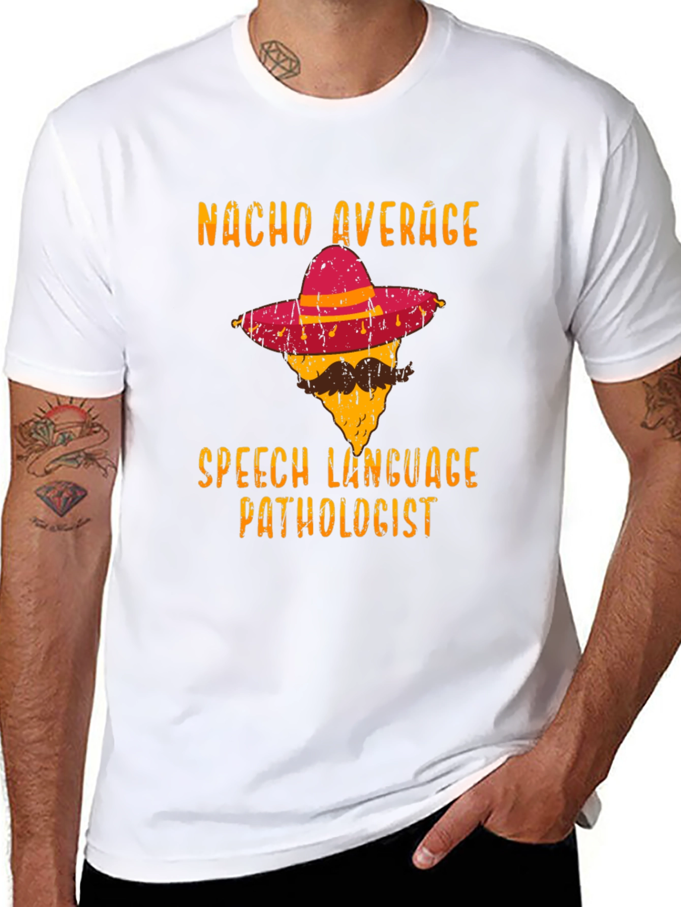 Black Nacho Average Speech Language Pathologist T-Shirt view 8
