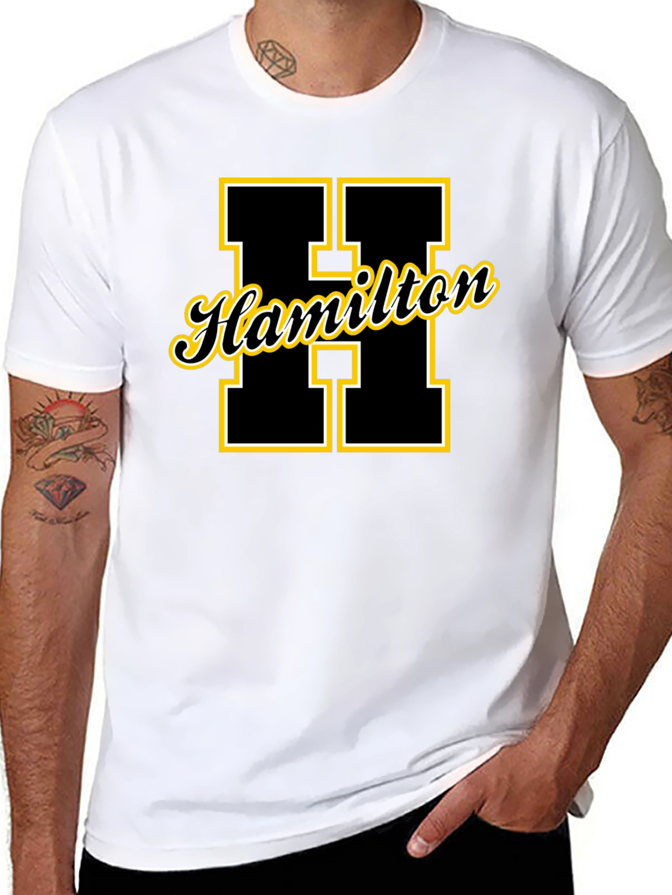 Black Hamilton Varsity Letter T-Shirt - Black view 8