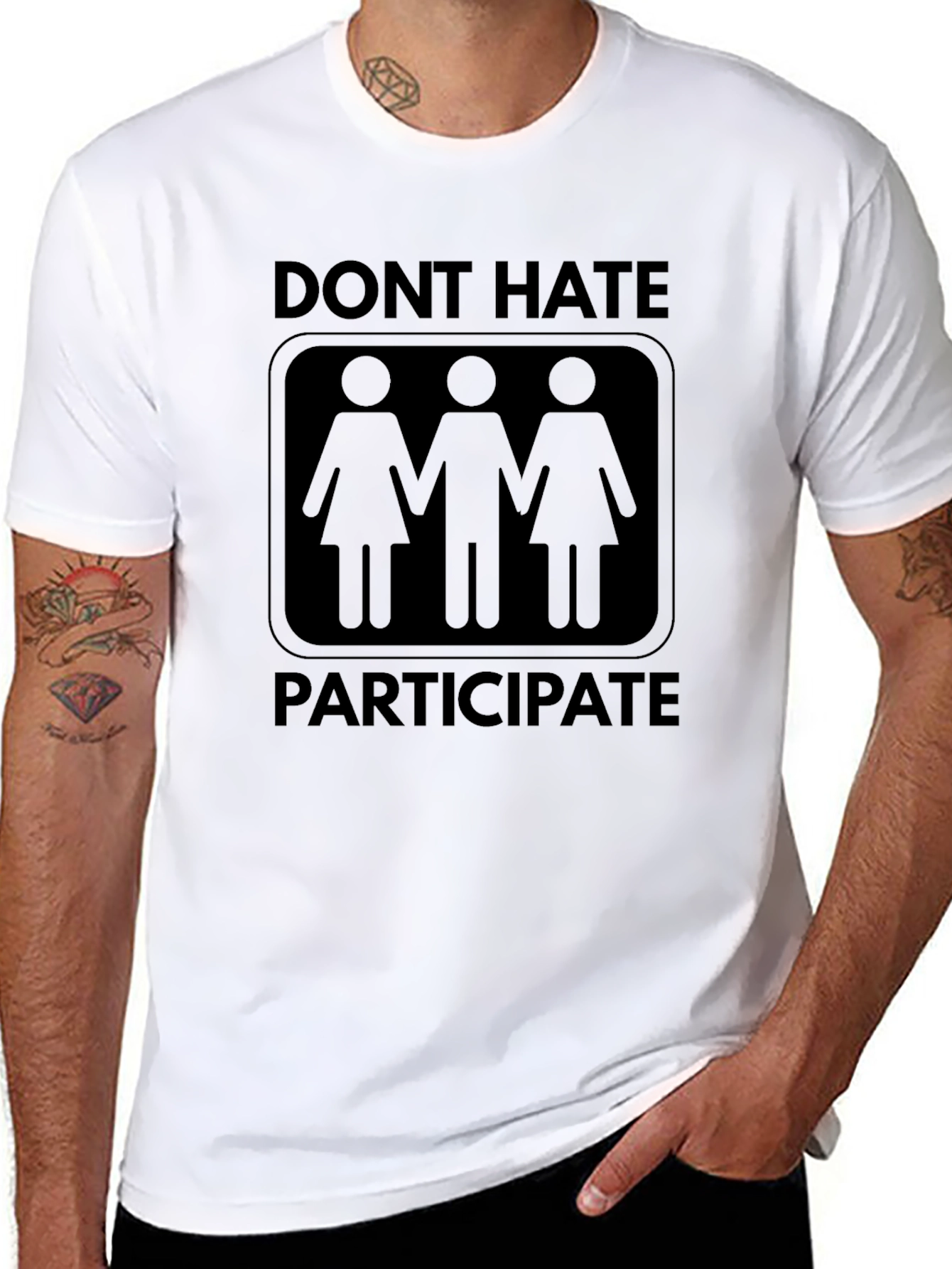Black Don't Hate Participate Graphic Tee view 8