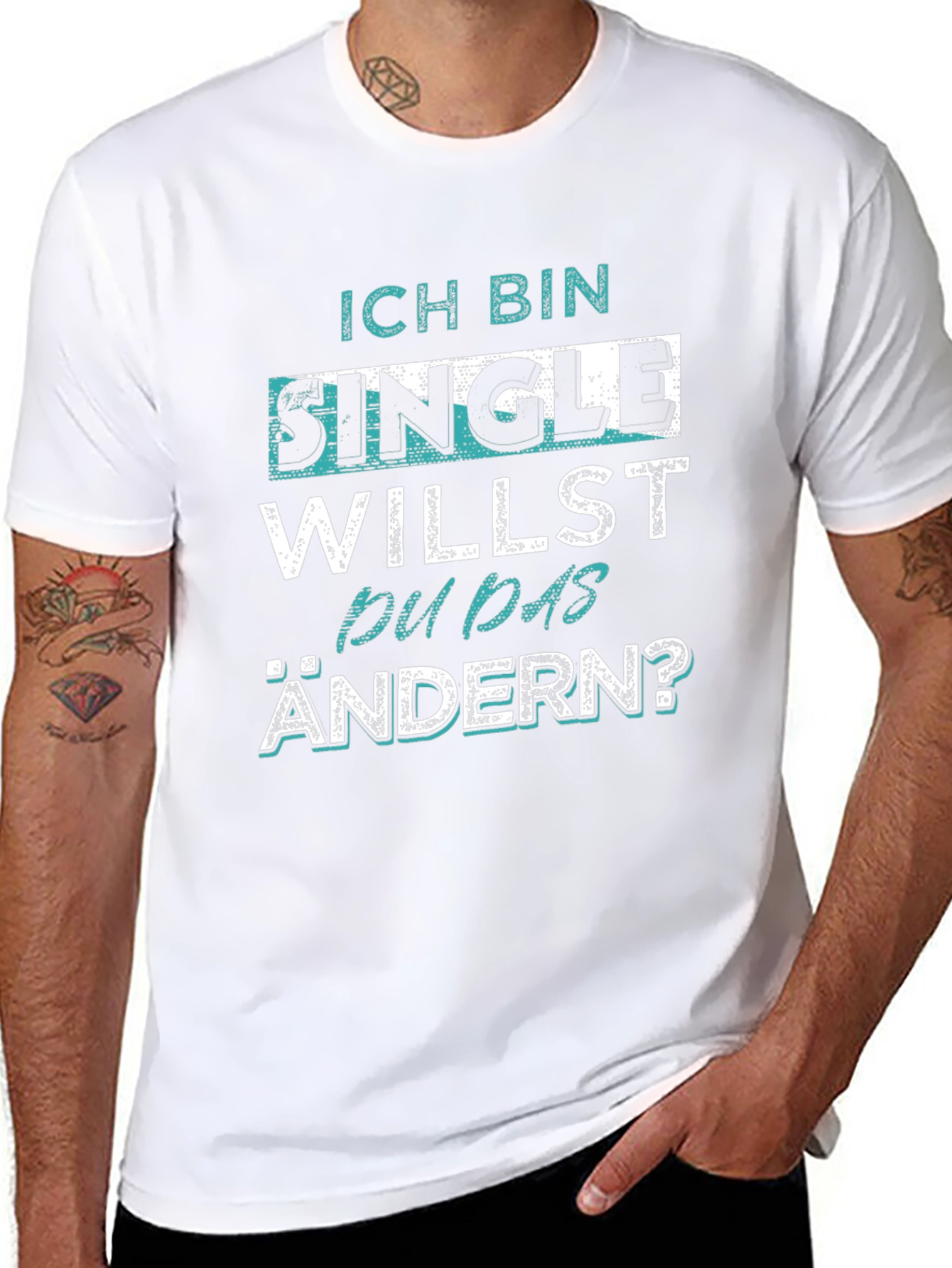 Black Single? Funny German T-Shirt view 8