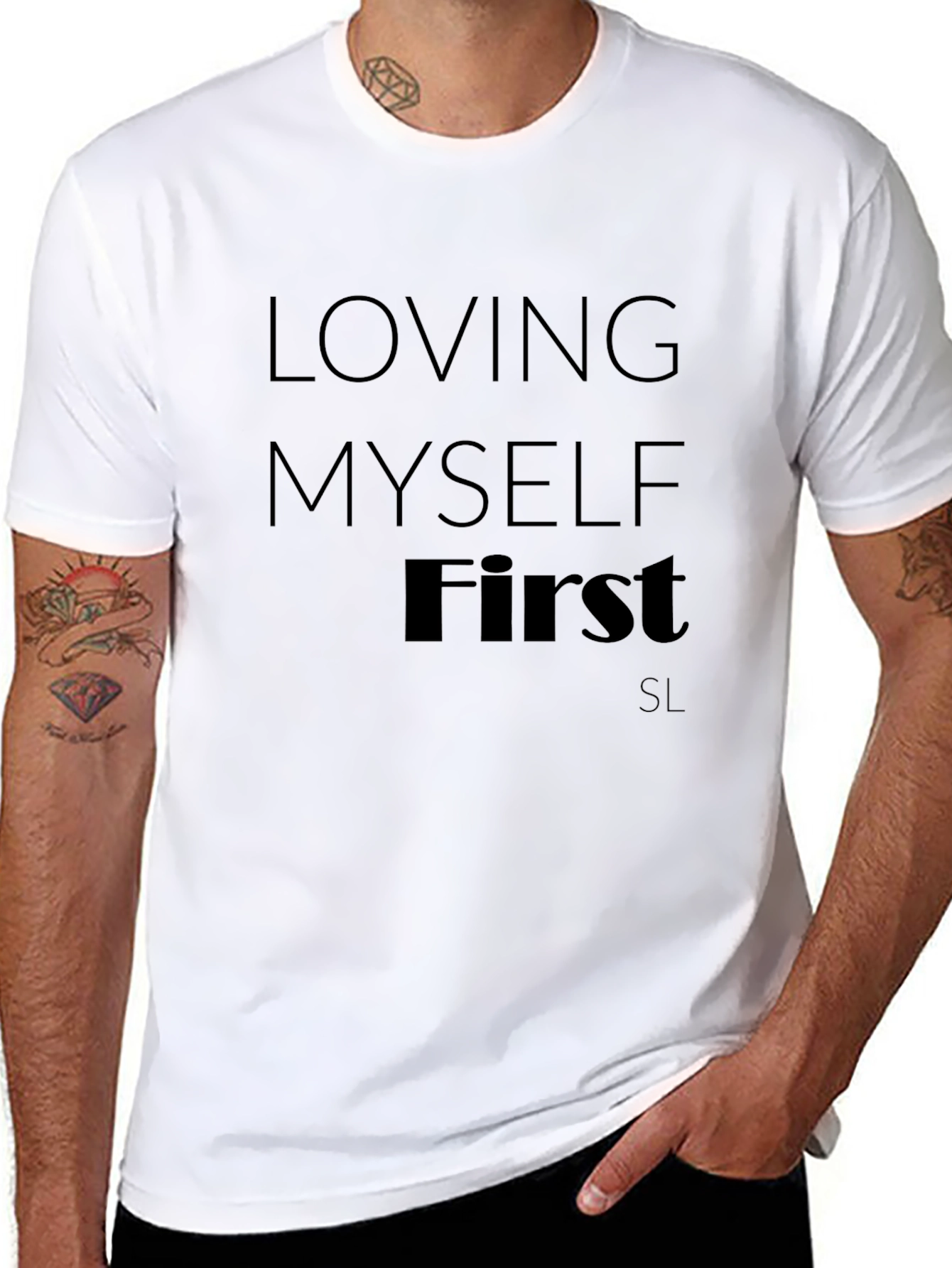 Black Loving Myself First T-Shirt - Black view 8