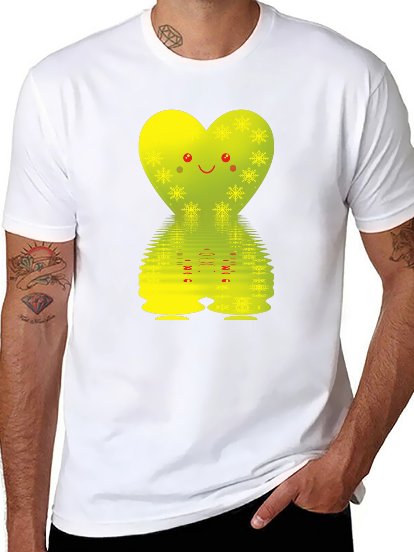 Black Cute Heart Graphic T-Shirt - Black view 8