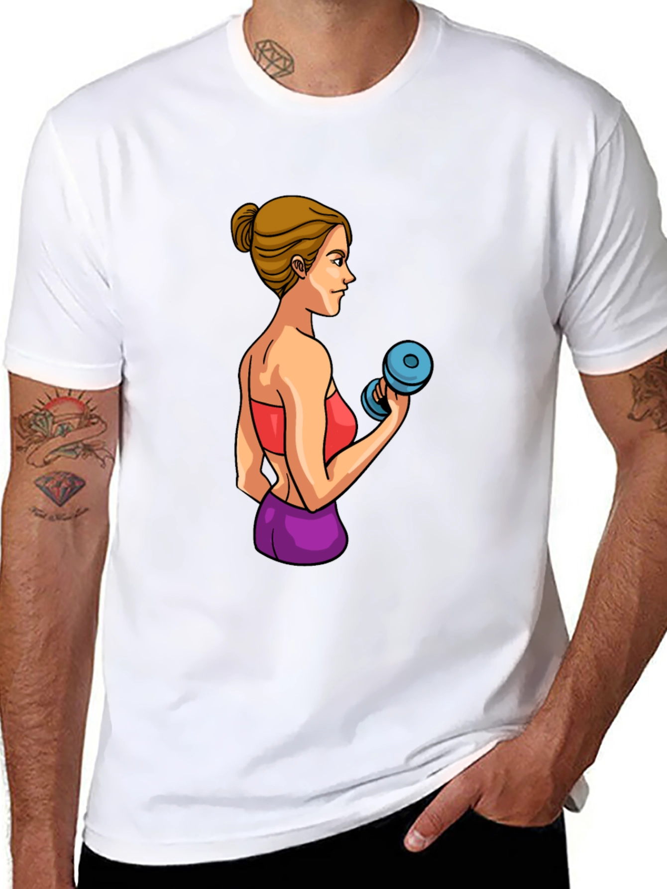 Black Workout Woman Graphic T-Shirt view 8