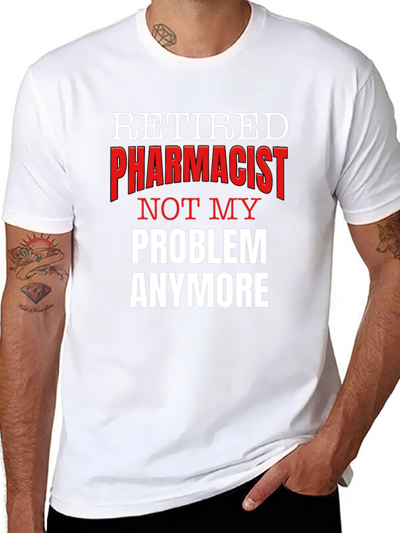 Black Retired Pharmacist Novelty Graphic T-Shirt view 8