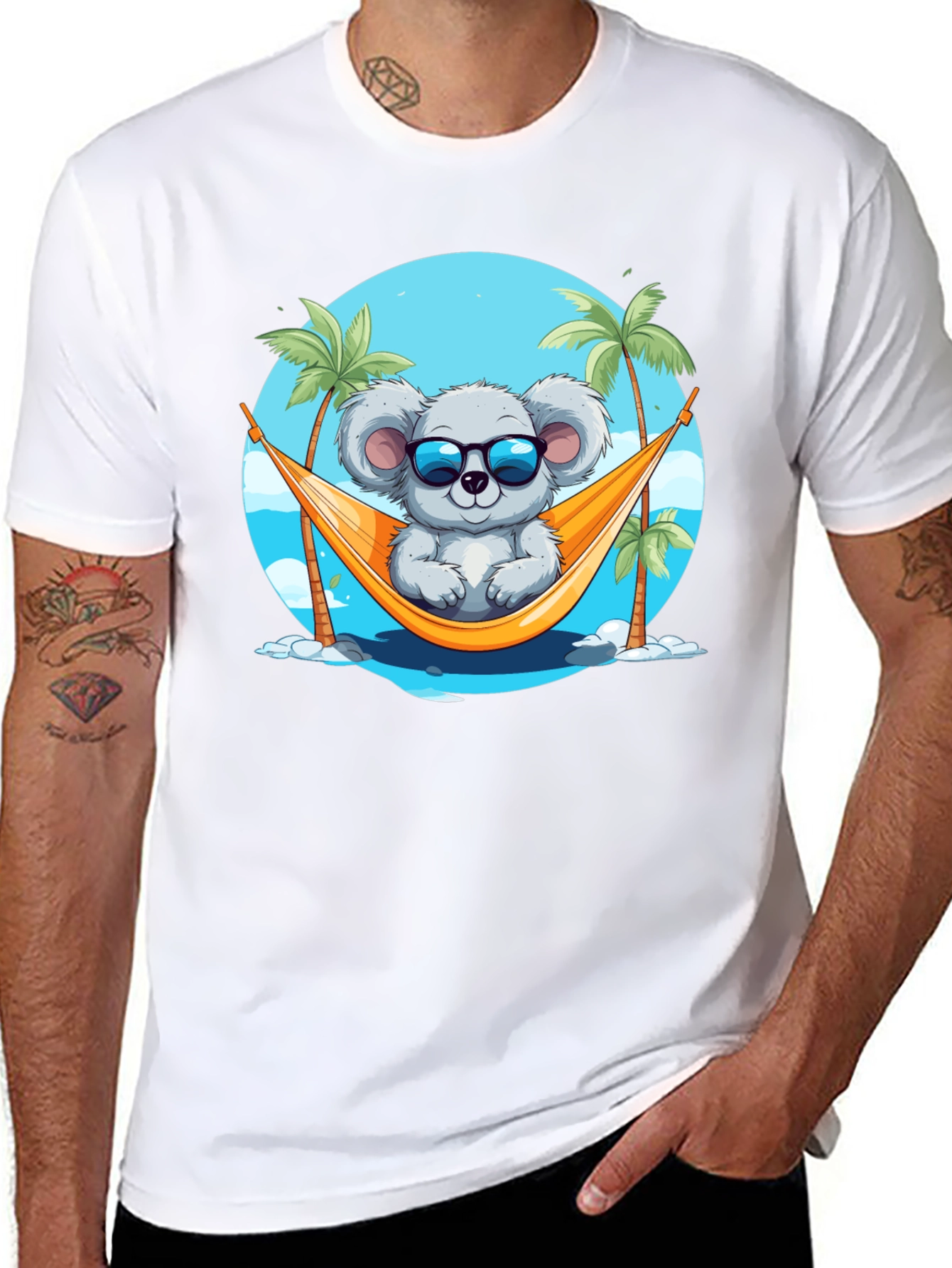 Black Koala Hammock Graphic Tee view 8