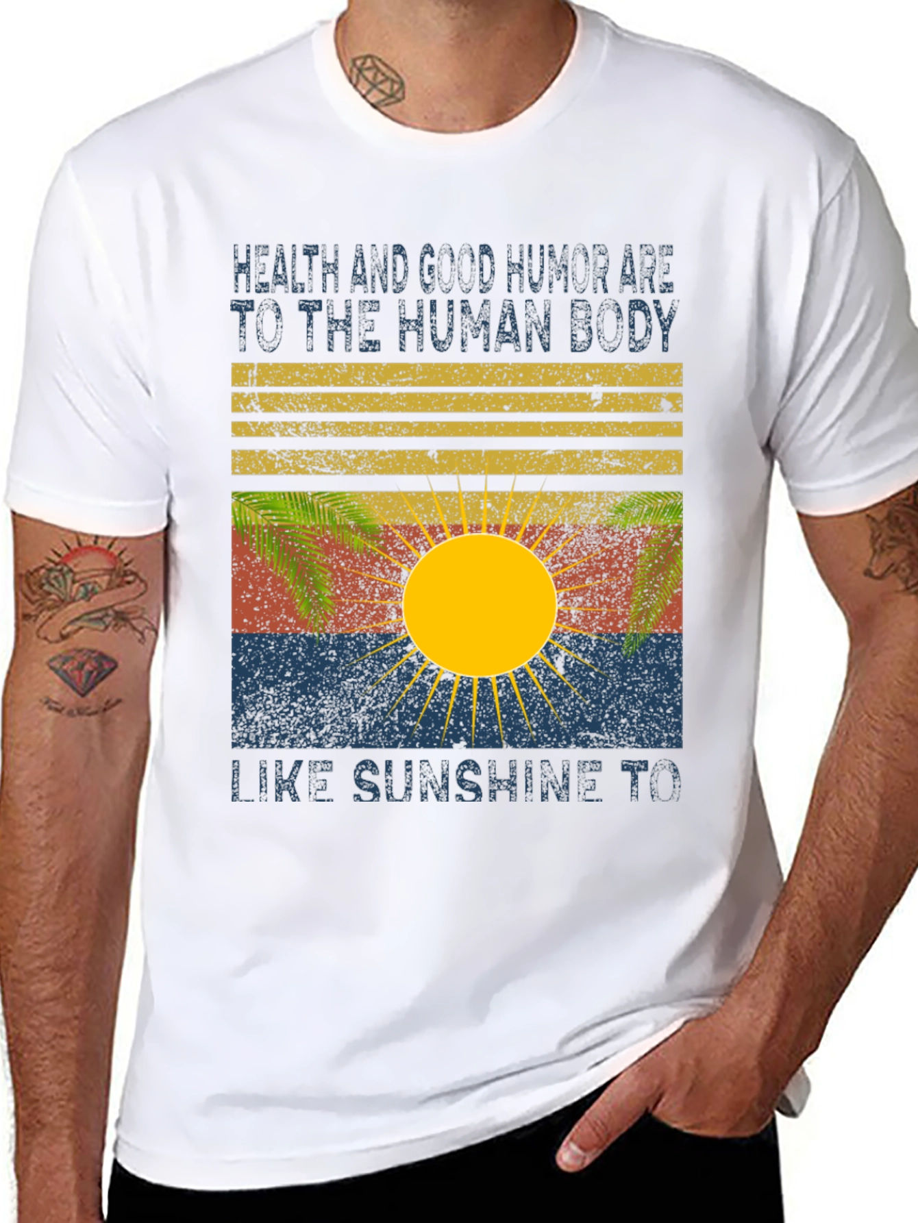 Black Health & Humor Sun Graphic Tee - Black view 8