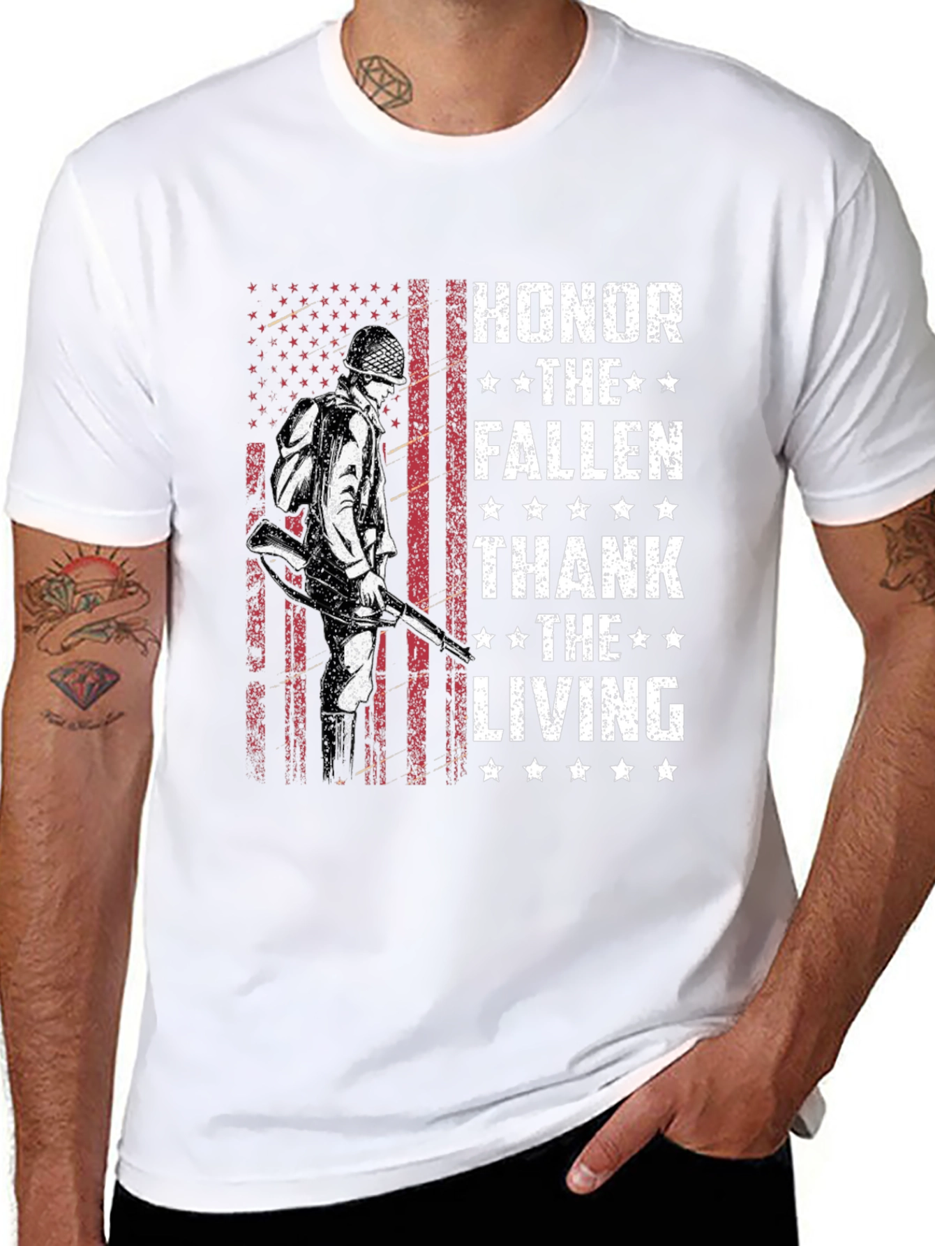 Honor the Fallen Thank the Living Graphic T-Shirt - 8