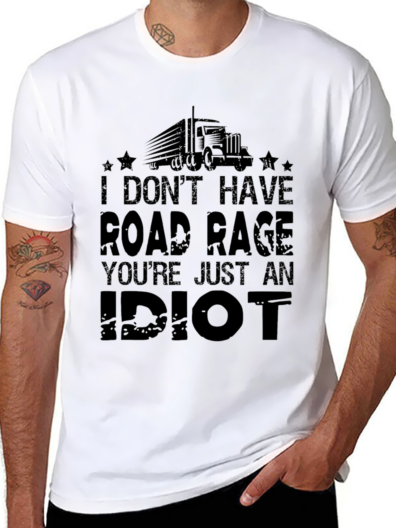 Black Road Rage Idiot T-Shirt view 8