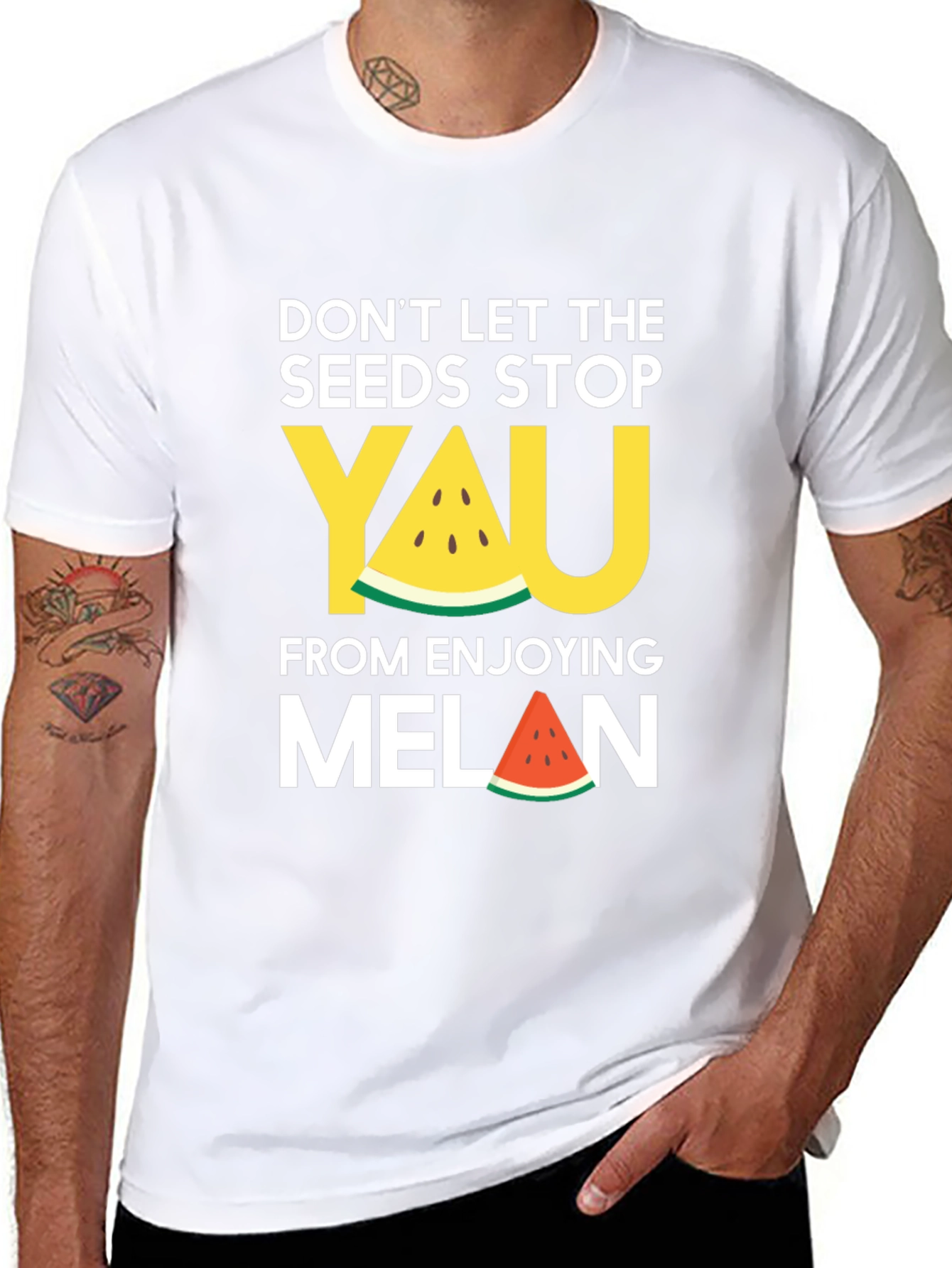 Black Funny Watermelon Seeds T-Shirt: Don't Let the Seeds Stop You! view 8