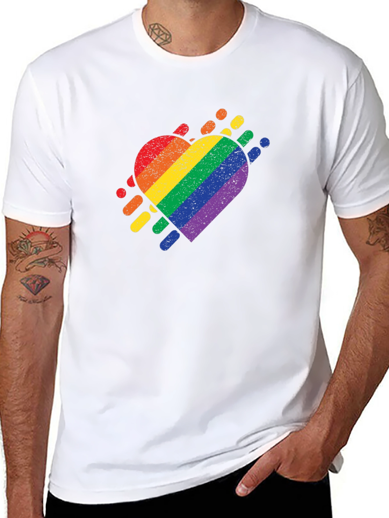 Black Pride Heart Black T-Shirt view 8