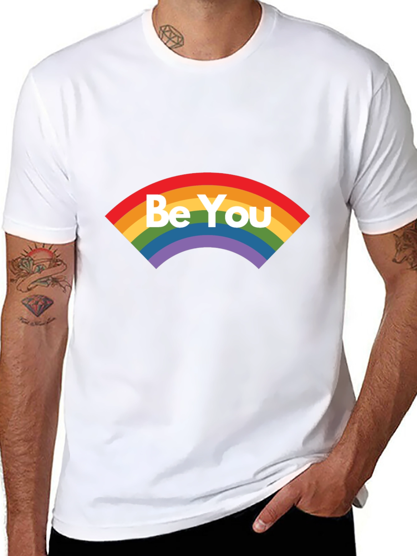 Black Be You Rainbow Graphic Tee - Soft Cotton Blend view 8