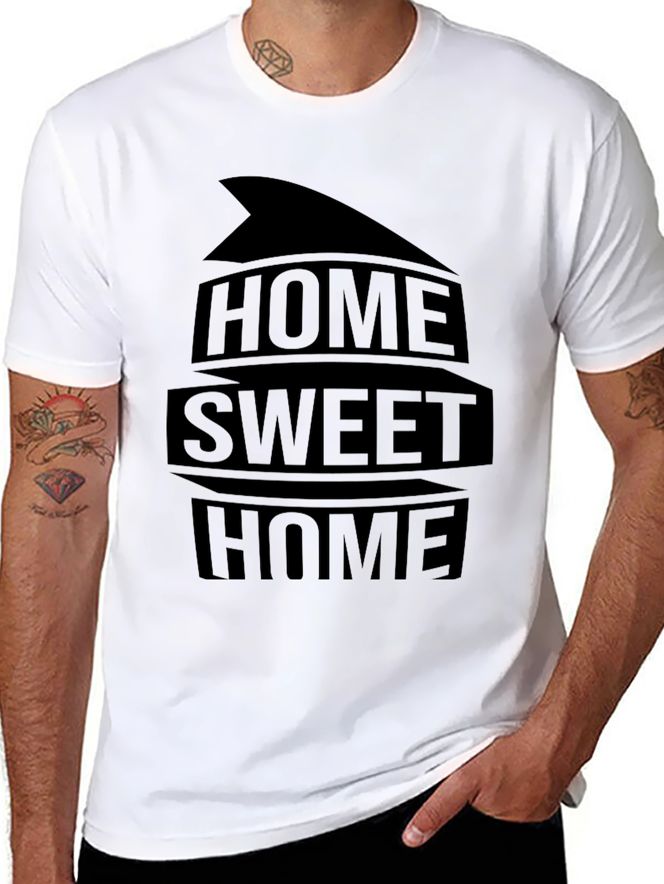 Black Home Sweet Home Black Graphic Tee view 8