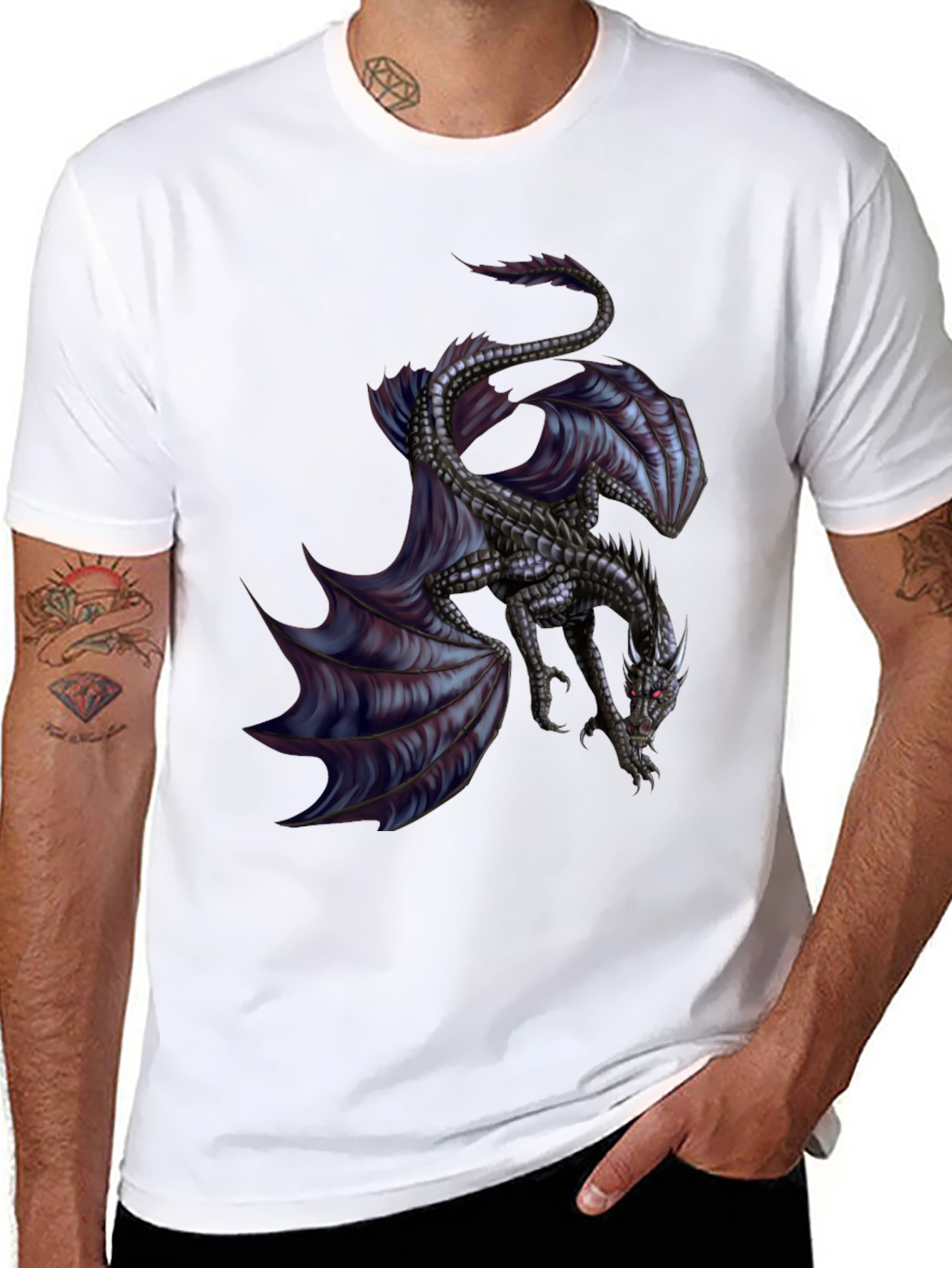Black Dragon Graphic Black T-Shirt view 8