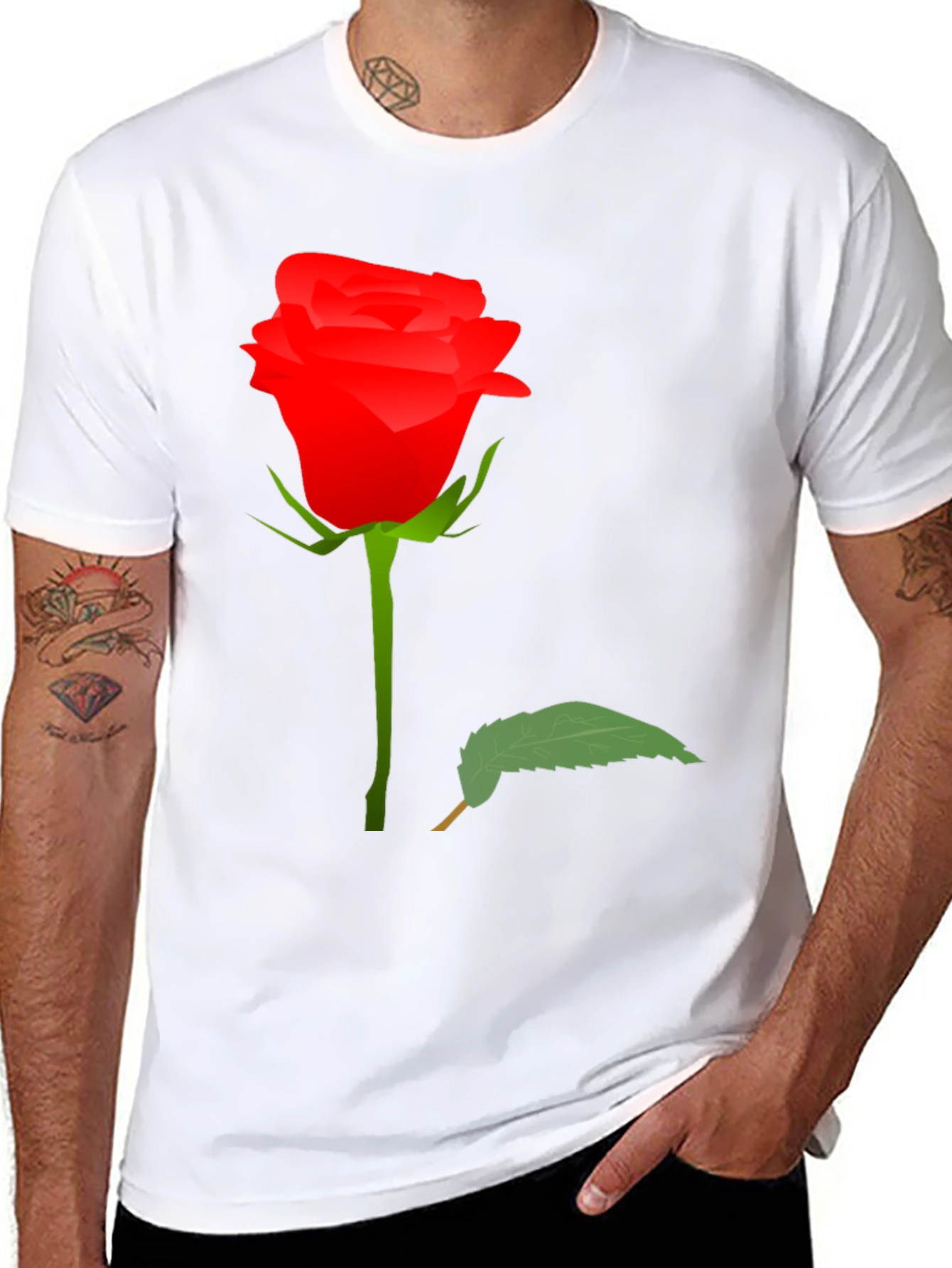 Black Rose Graphic Tee - Black Cotton T-Shirt view 8