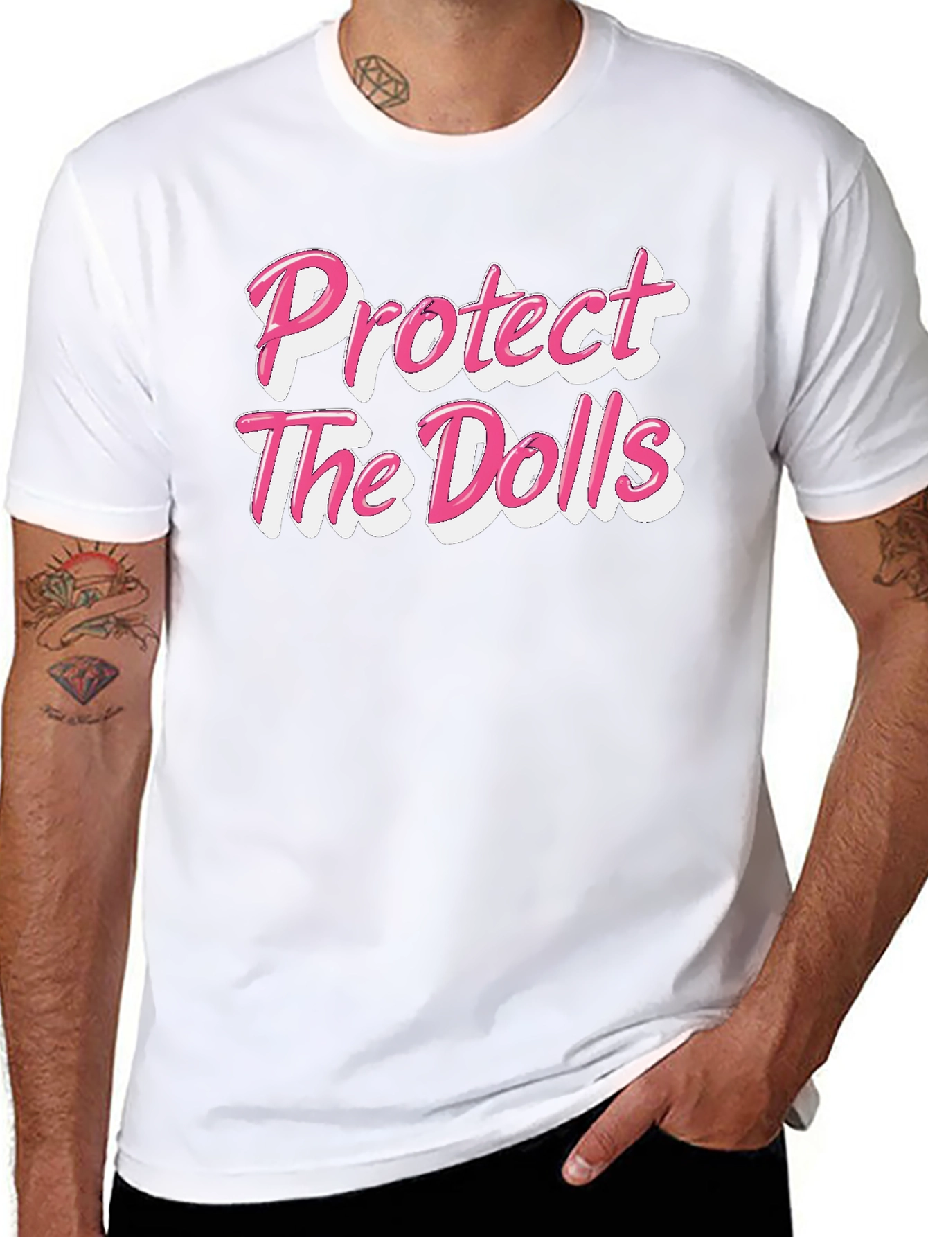 Black Protect the Dolls Black Graphic T-Shirt view 8