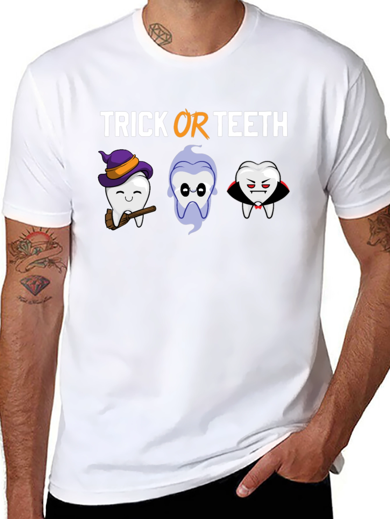 Black Trick or Teeth Halloween T-Shirt view 8