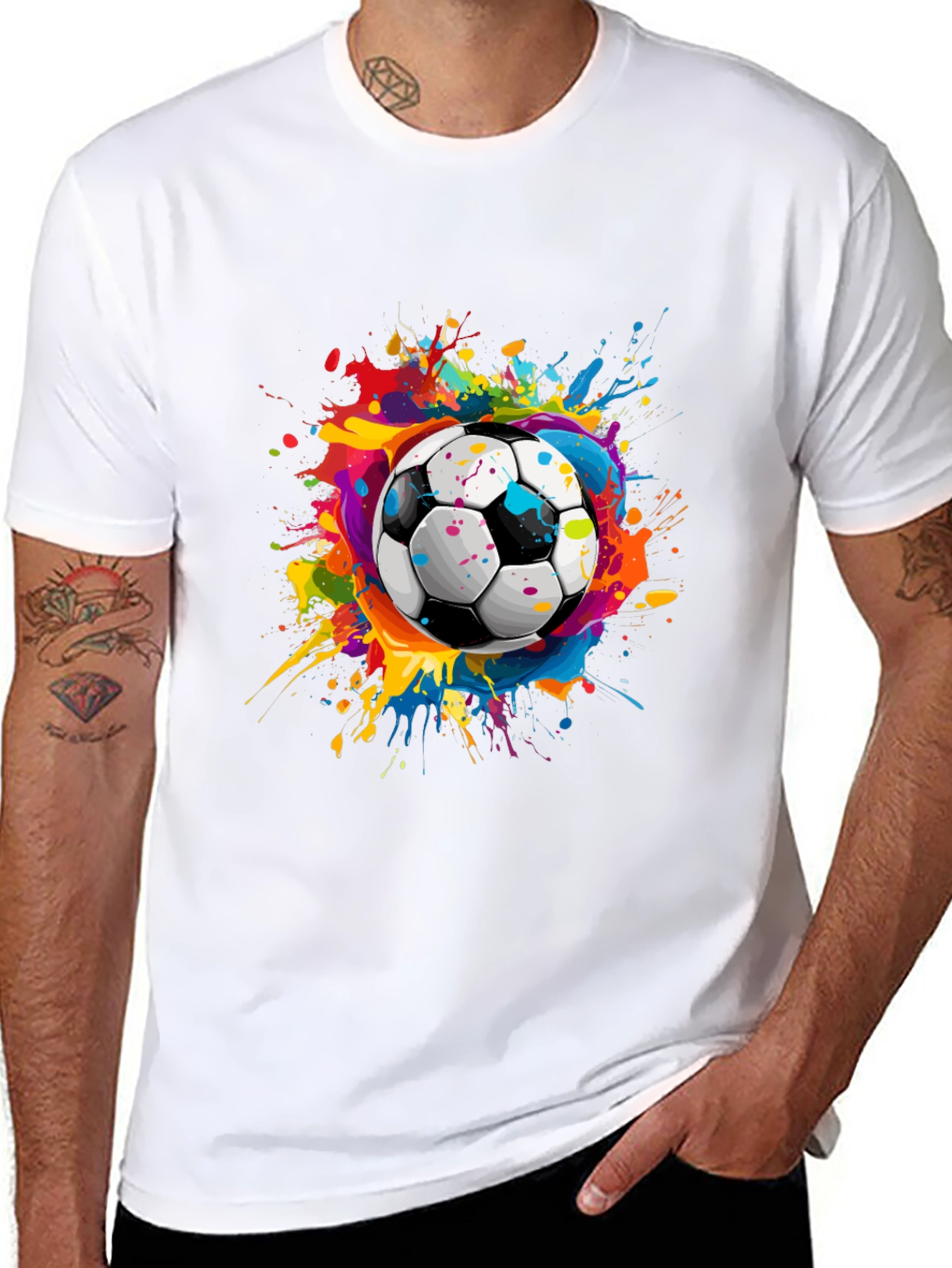 Black Soccer Splash Black T-Shirt view 8
