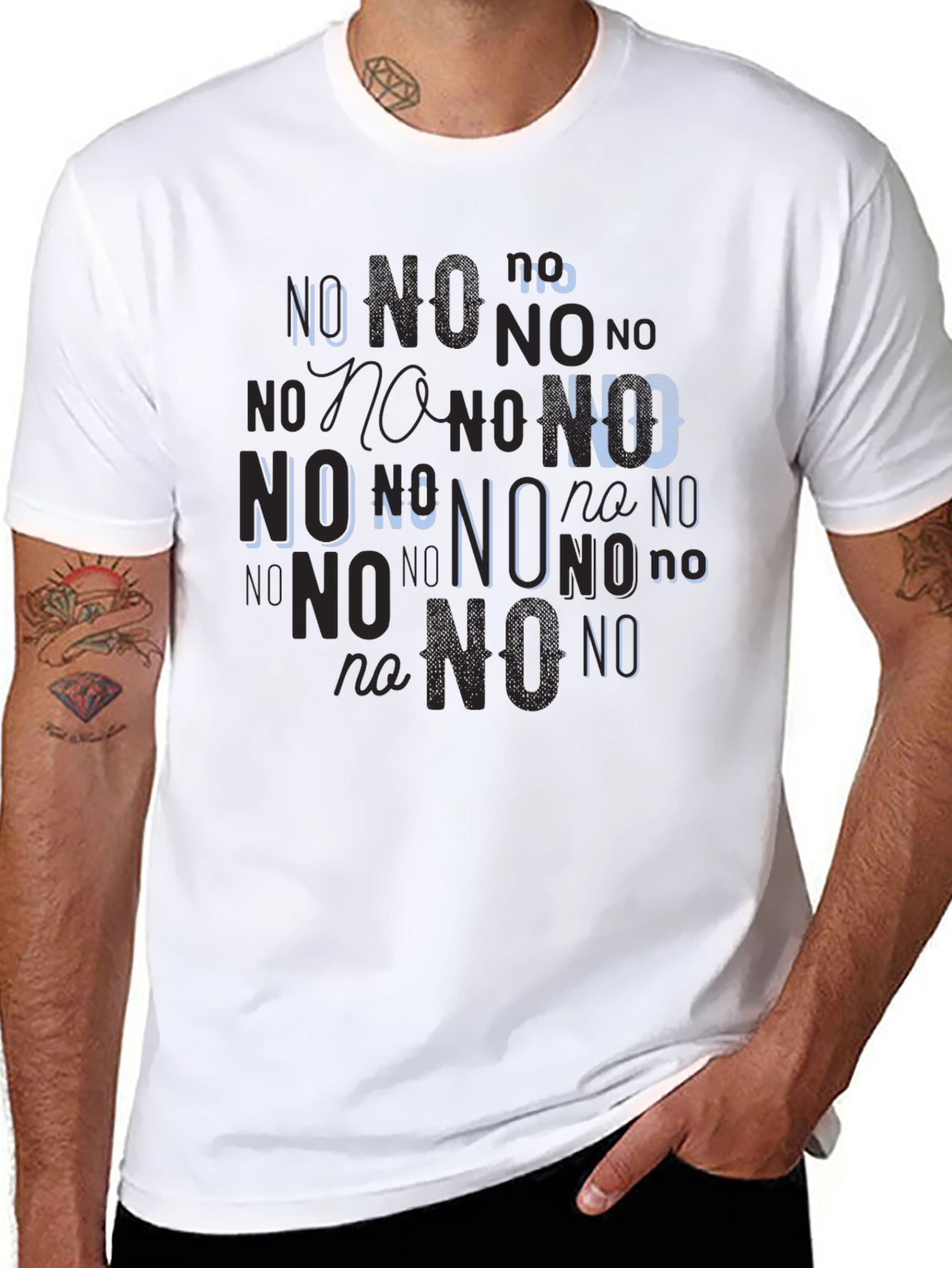 Black Statement Tee: No Graphic Print Black T-Shirt view 8