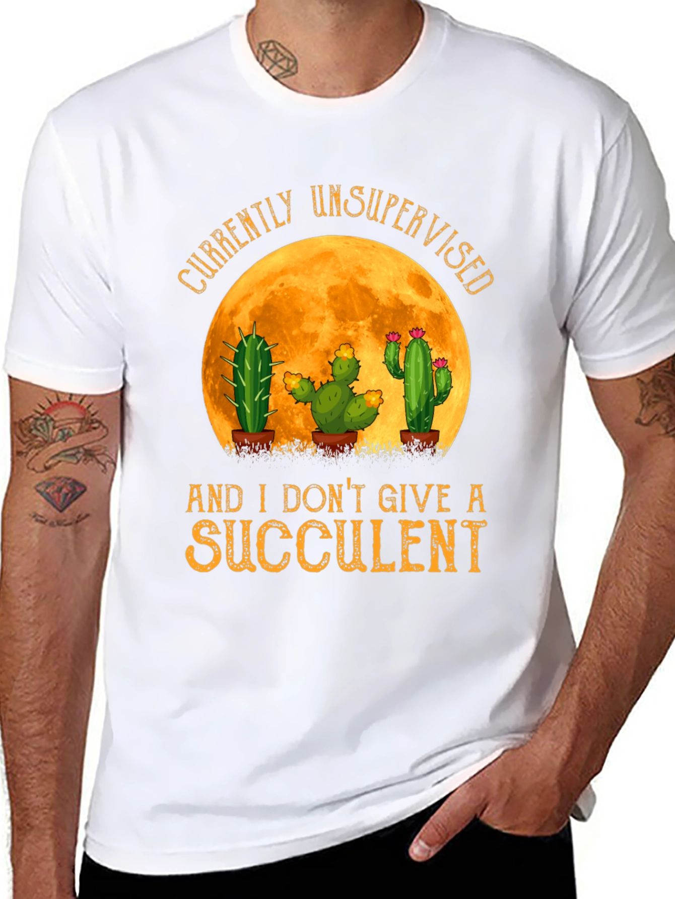 Black Unsupervised Succulent Cactus T-Shirt view 8