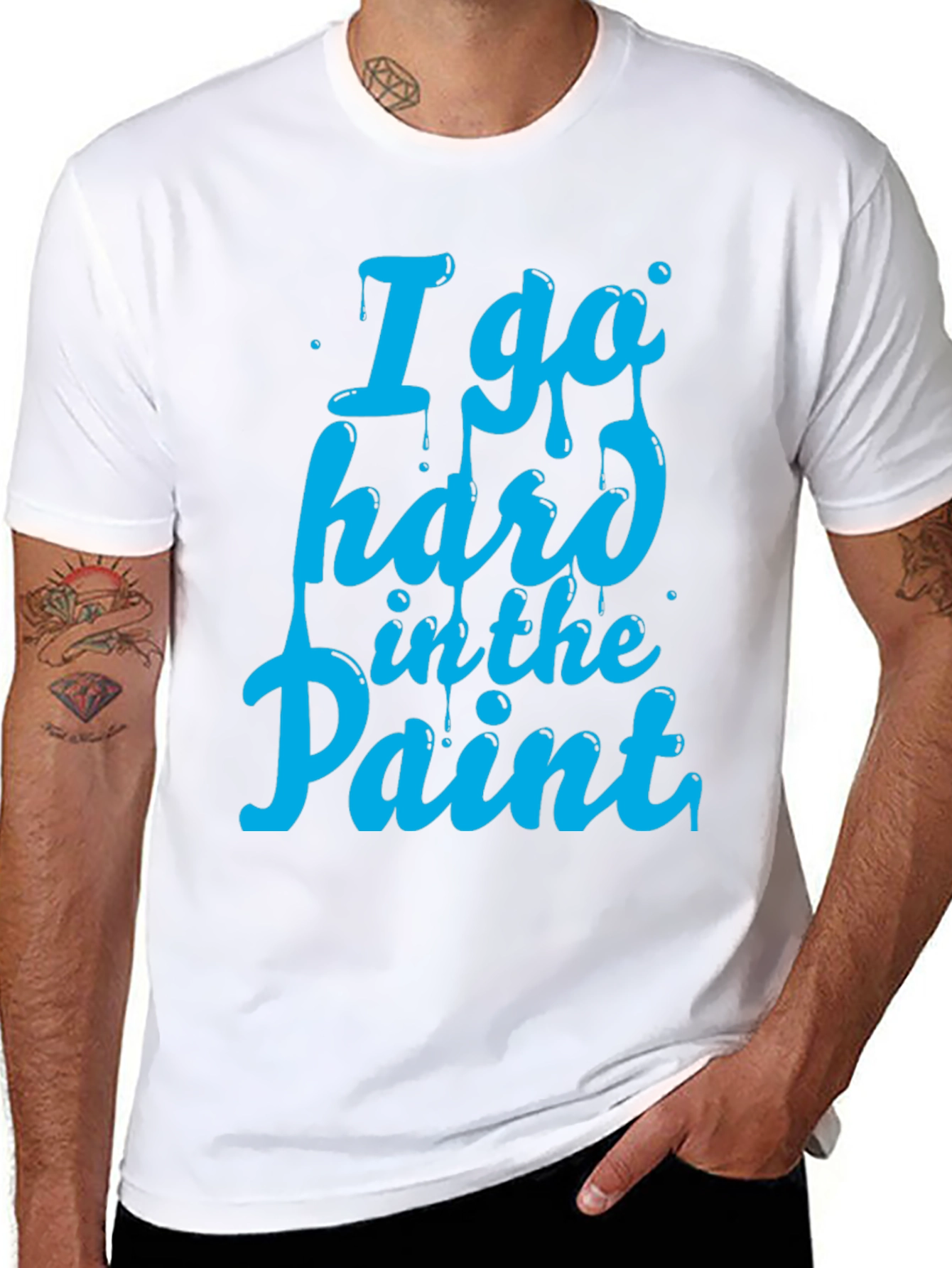 Black I Go Hard in the Paint T-Shirt - Basketball Inspired Tee view 8