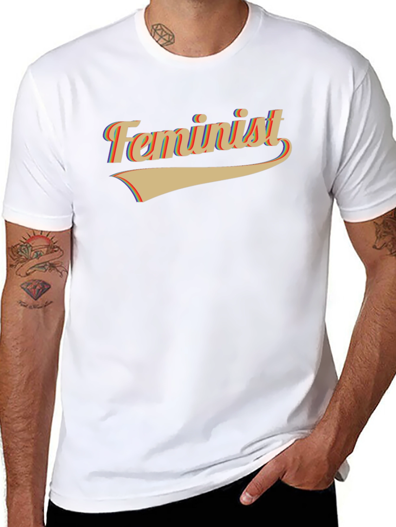 Black Retro Feminist Graphic Tee view 8