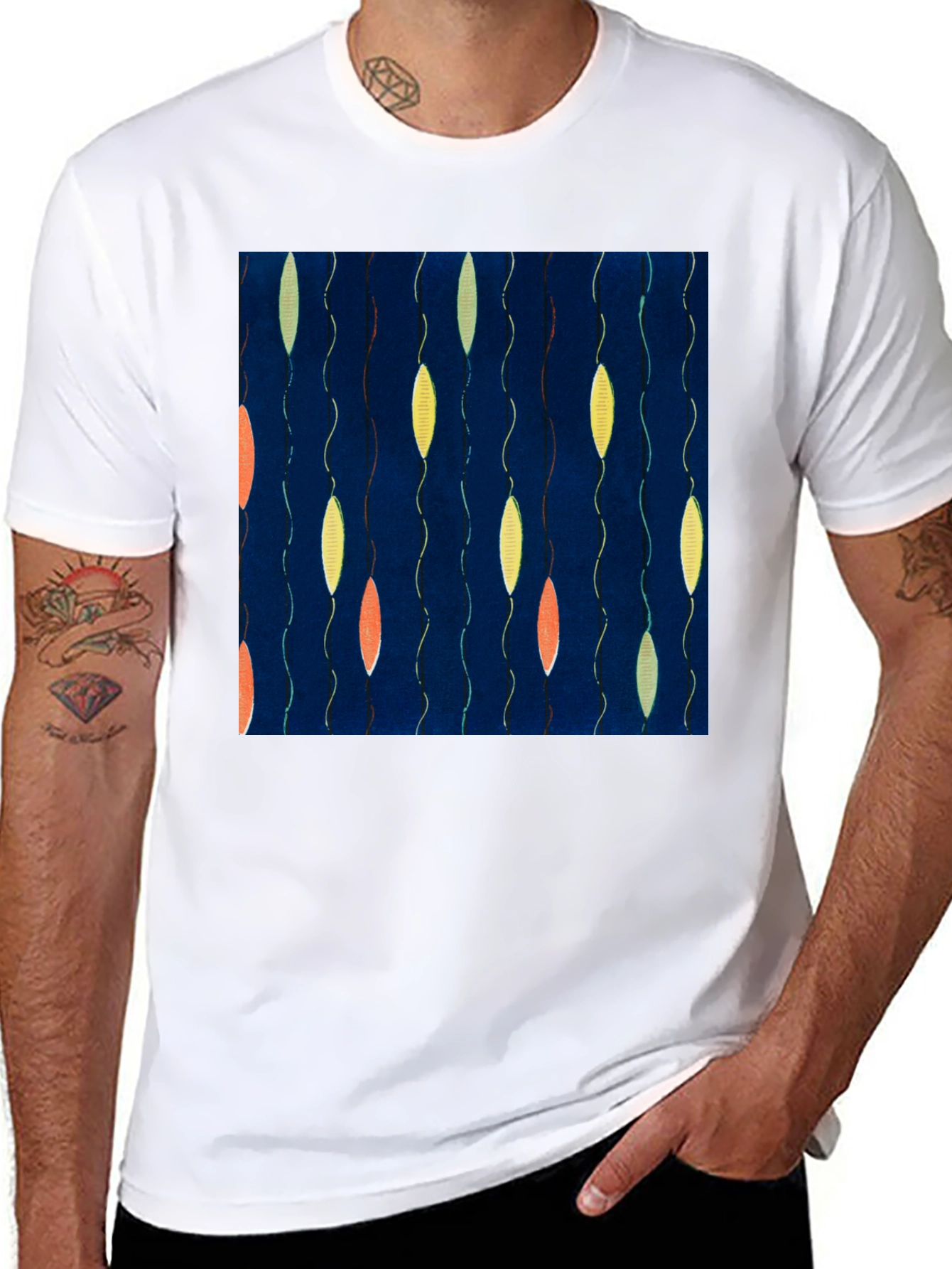 Black Abstract Pattern T-Shirt - Unique Graphic Tee view 8