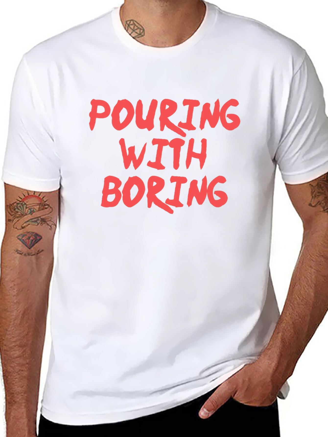 Black Pouring With Boring Graphic T-Shirt - Casual Wear view 8