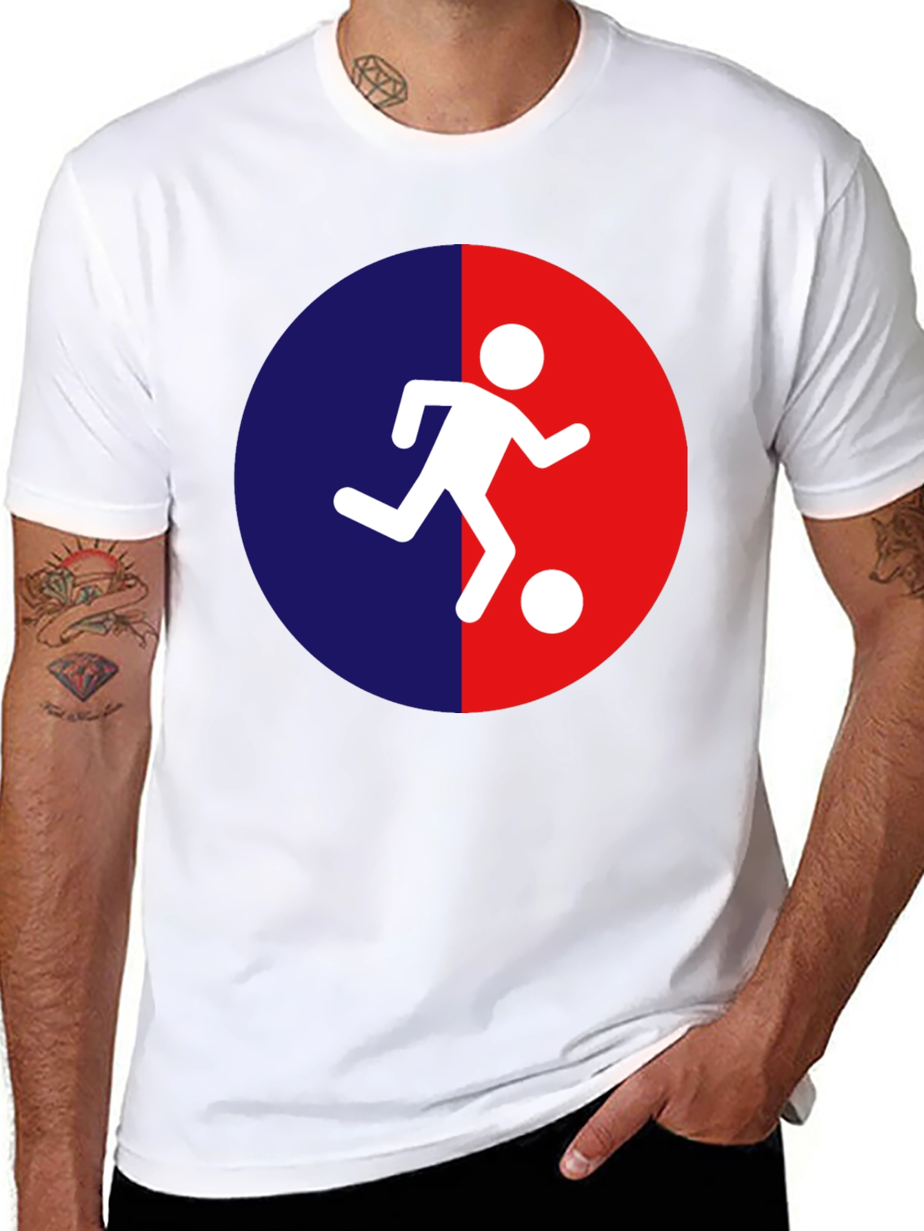 Black Soccer Player Graphic T-Shirt view 8