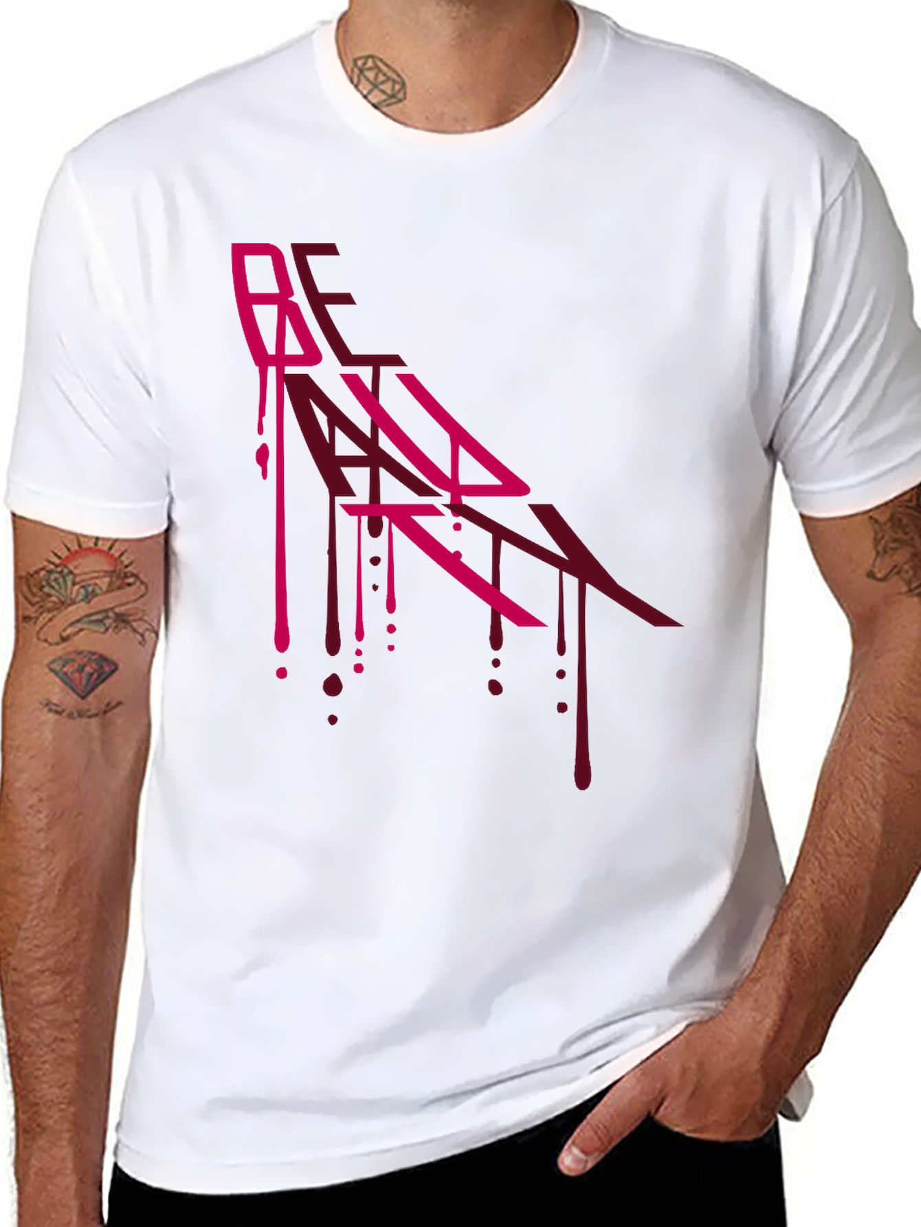 Black Edgy Graphic Print Black T-Shirt view 8