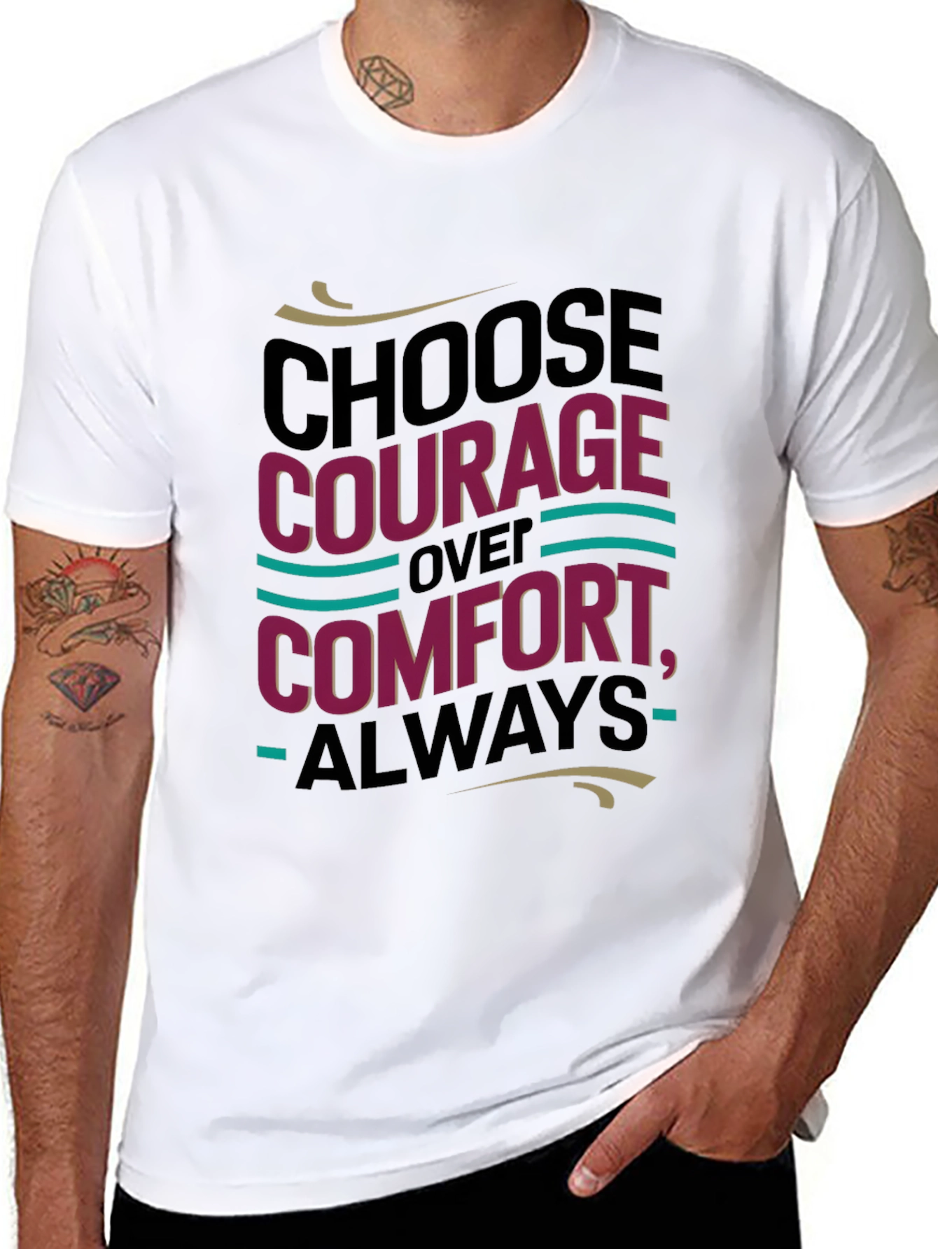 Black Choose Courage T-Shirt - Motivational Tee view 8