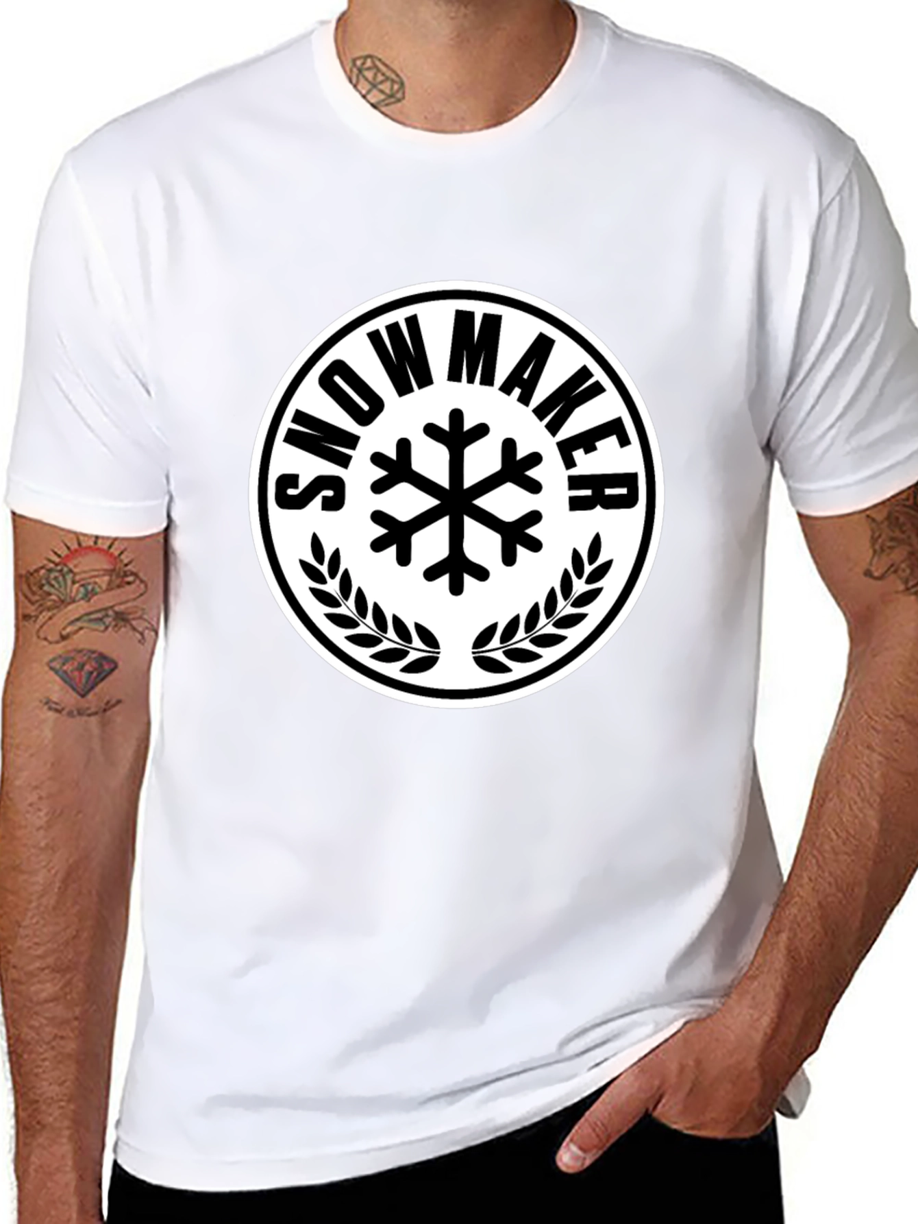 Black Snowmaker Graphic Tee - Winter Sports T-Shirt view 8