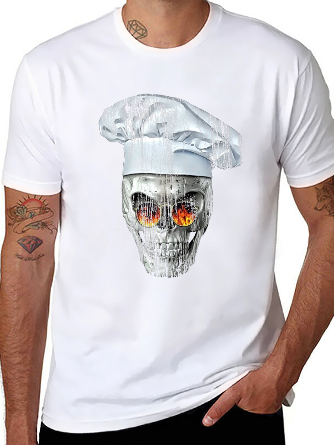 Black Skull Chef T-Shirt view 8