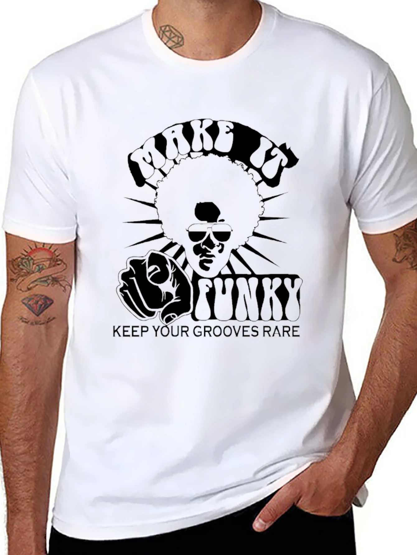 Black Make it Funky T-Shirt - Retro Grooves Rare view 8