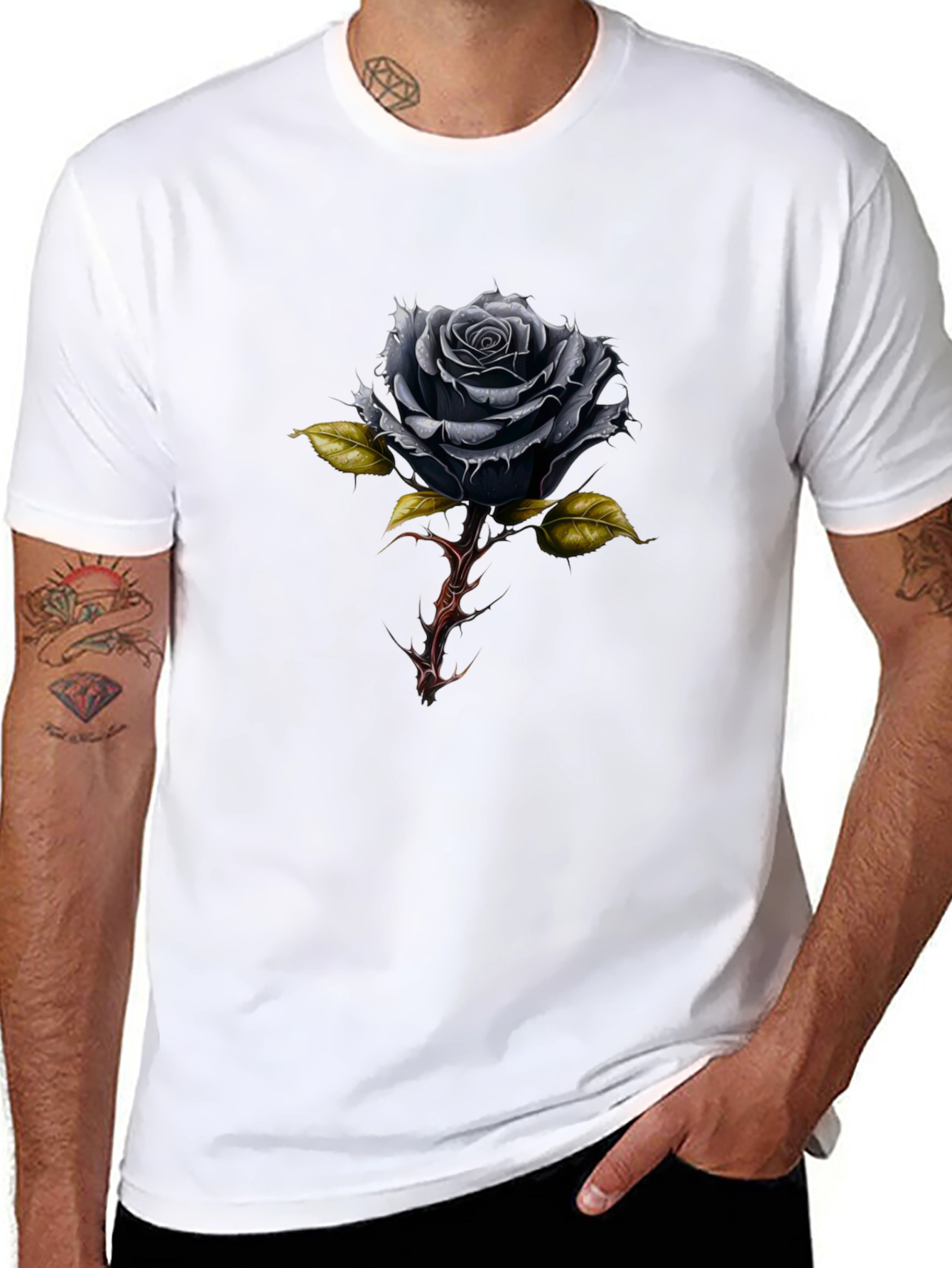 Black Black Rose Graphic Tee view 8