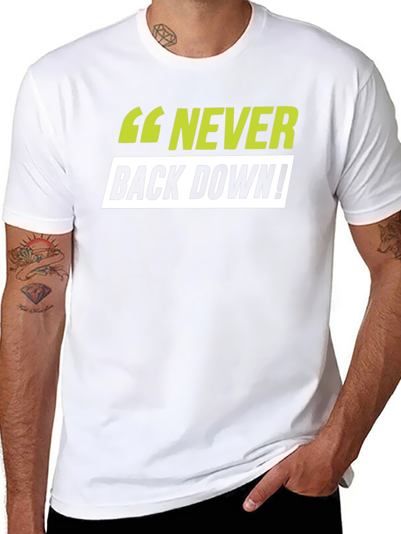 Black Never Back Down Black T-Shirt view 8