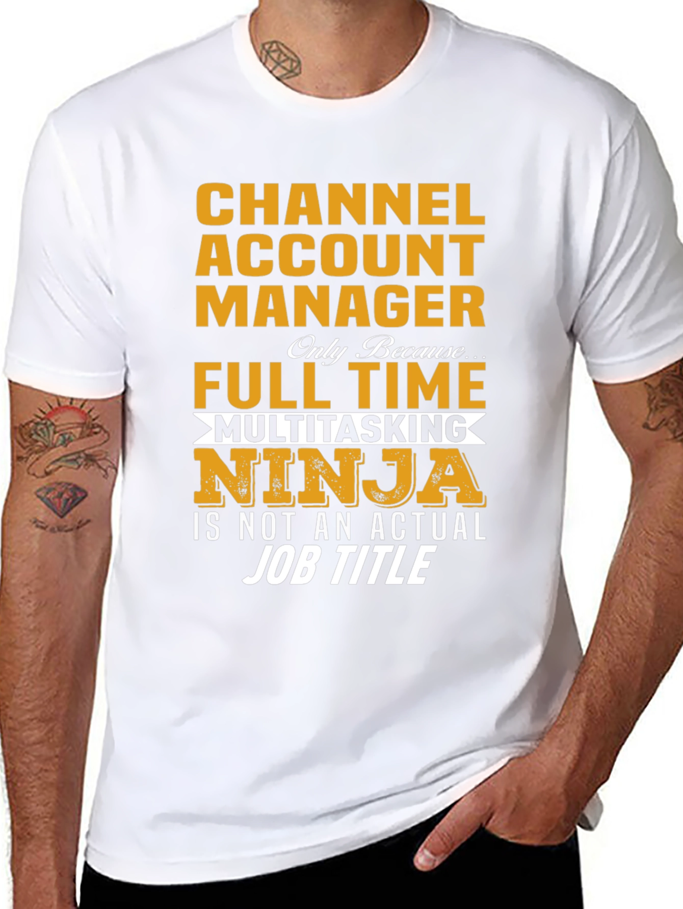 Black Channel Account Manager Multitasking Ninja T-Shirt view 8