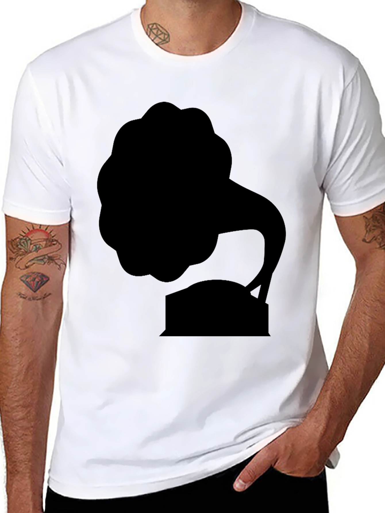 Black Retro Phonograph Black T-Shirt Vintage Music Style view 8