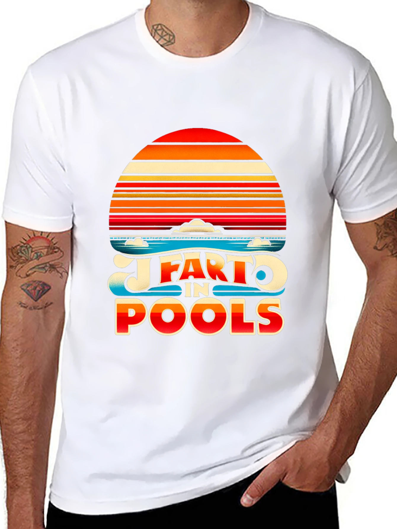 Black I Fart In Pools Graphic T-Shirt view 8