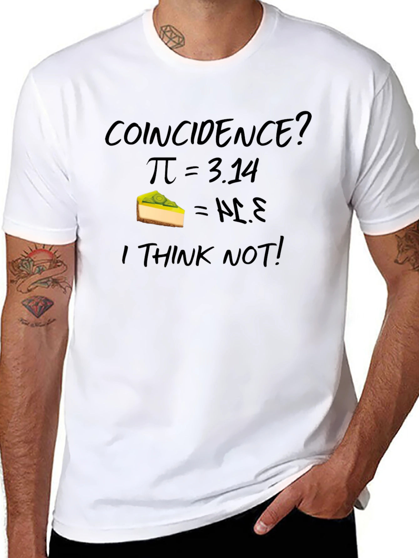 Black Coincidence? Pi = 3.14, Pie T-Shirt view 8
