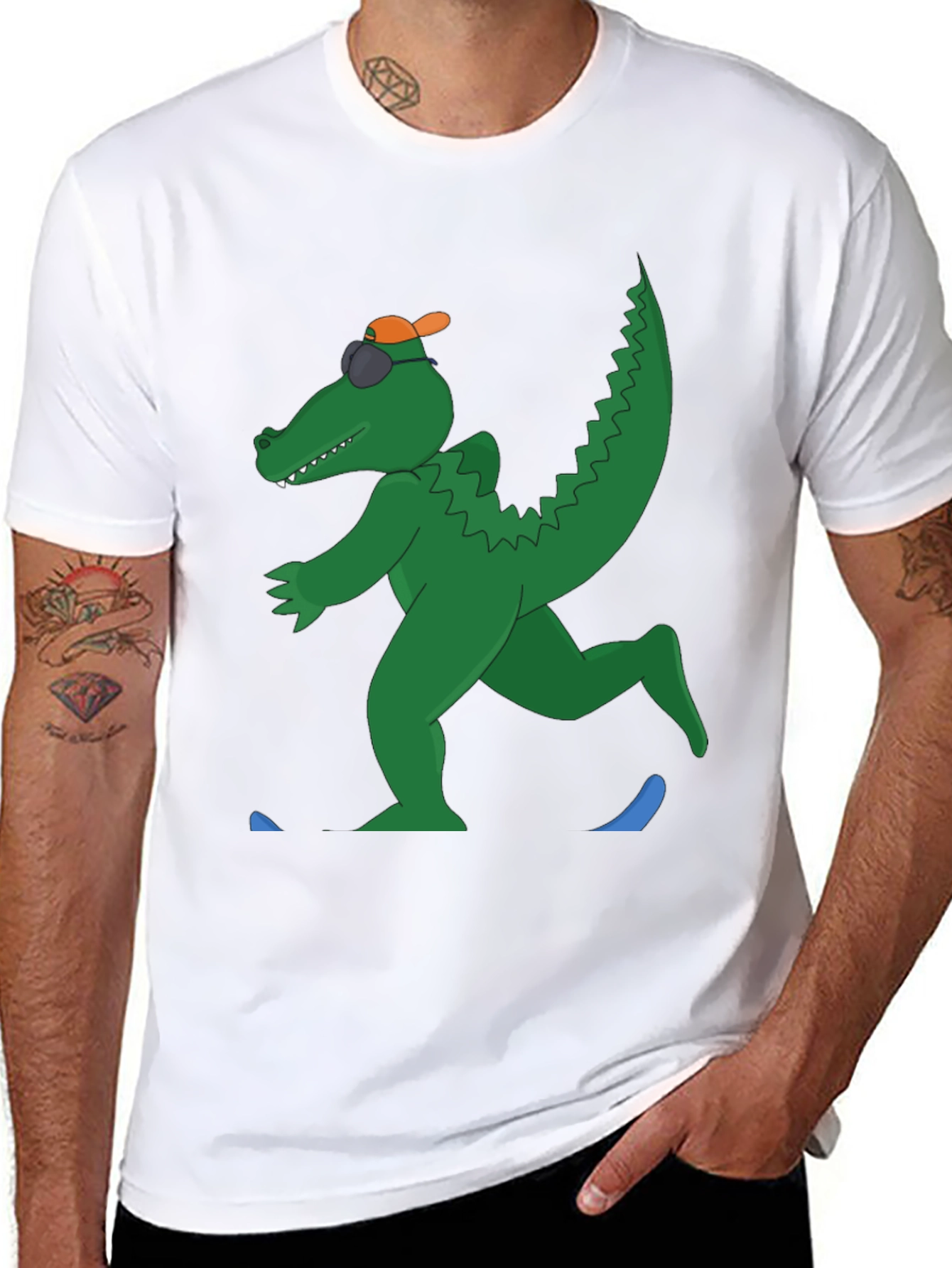 Black Cool Gator Graphic Tee view 8