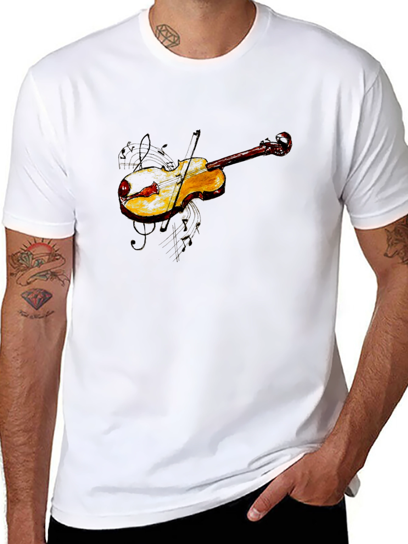 Black Violin Graphic Tee - Black Cotton Blend view 8