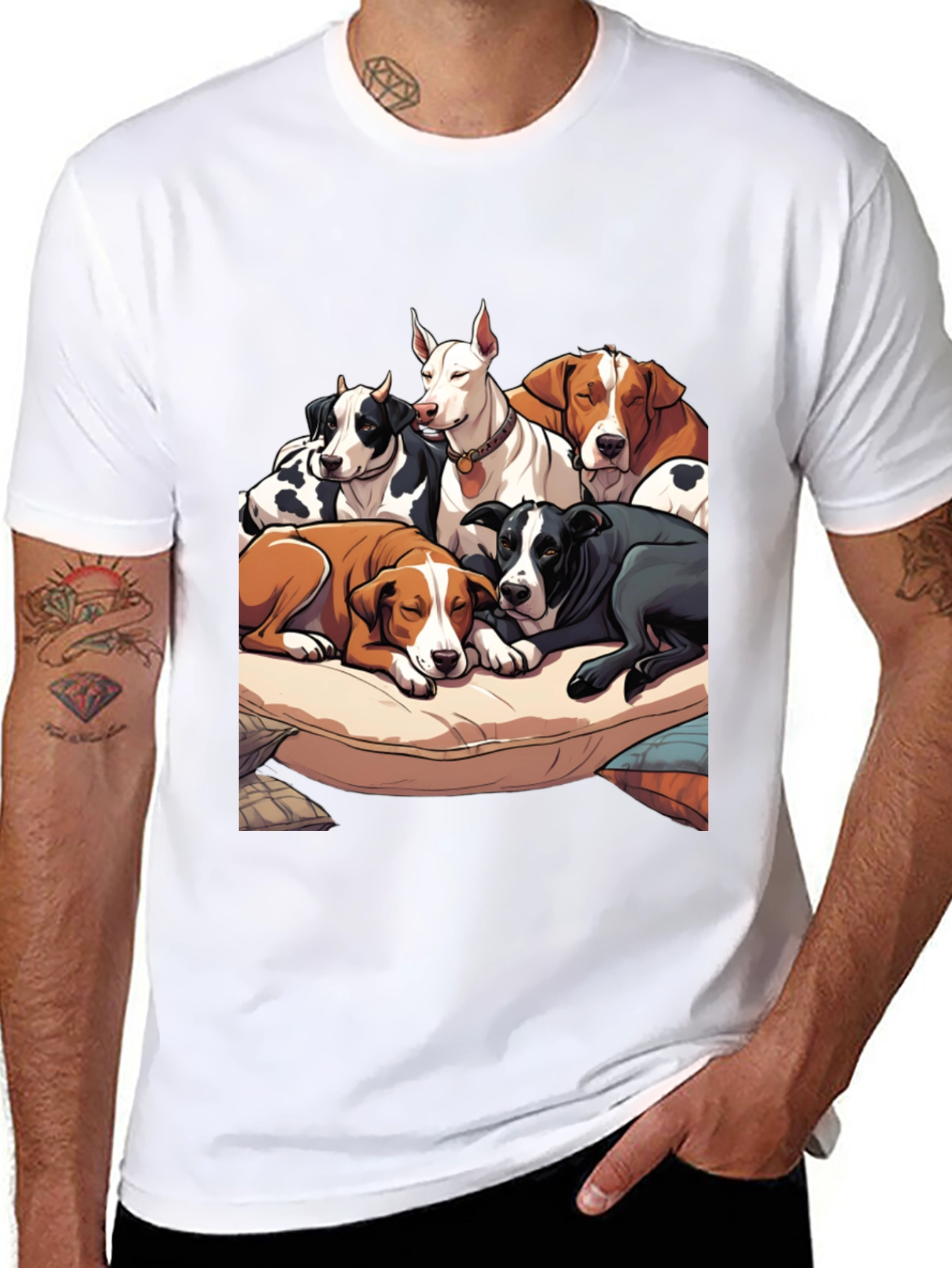 Black Dogs Pileup Graphic Tee - Soft Cotton view 8
