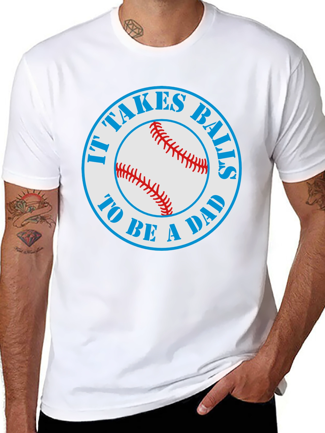 Black It Takes Balls To Be A Dad T-Shirt view 8
