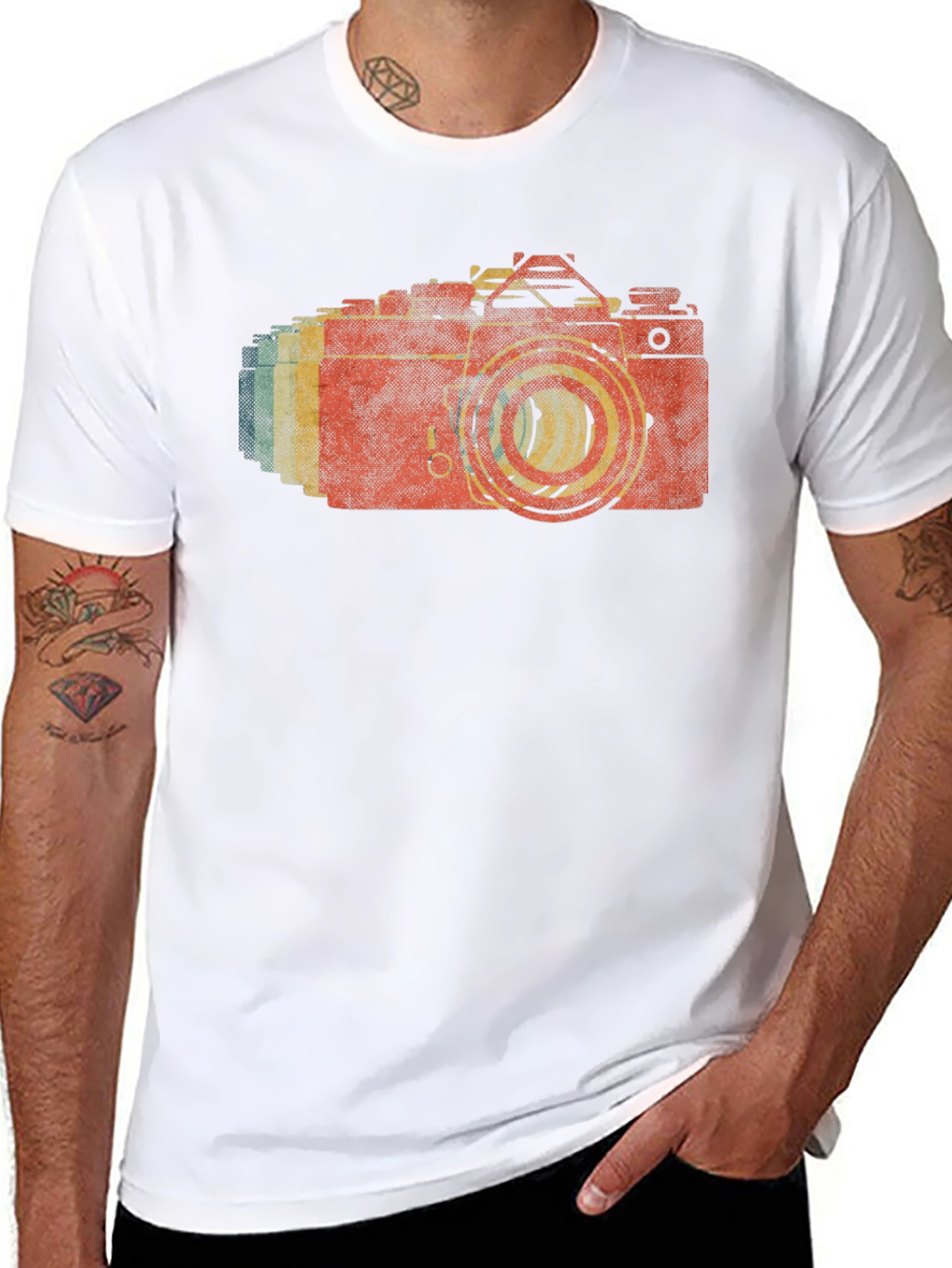 Black Retro Camera T-Shirt - Vintage Photographer Style view 8