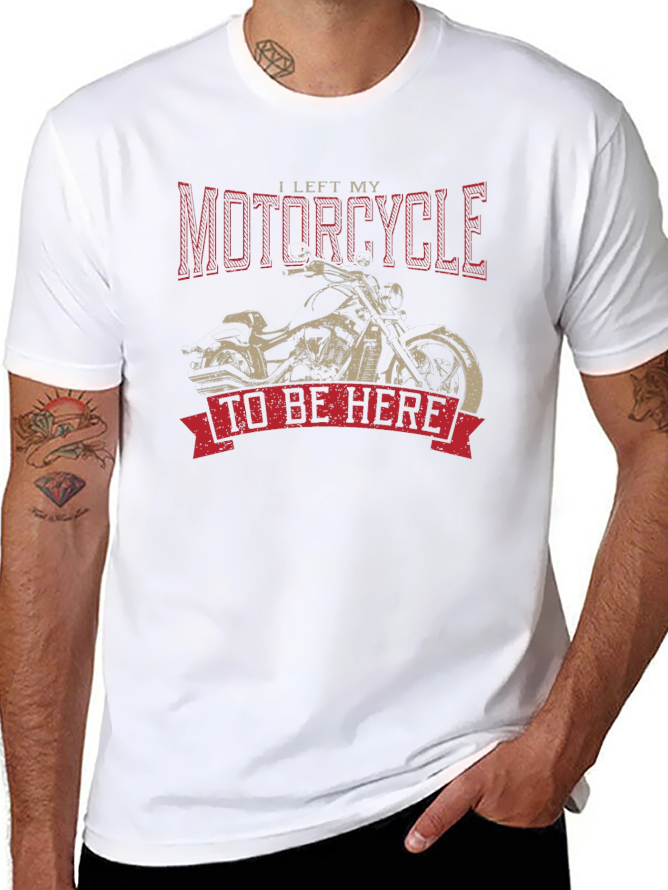 Black Motorcycle T-Shirt - I Left My Motorcycle To Be Here view 8
