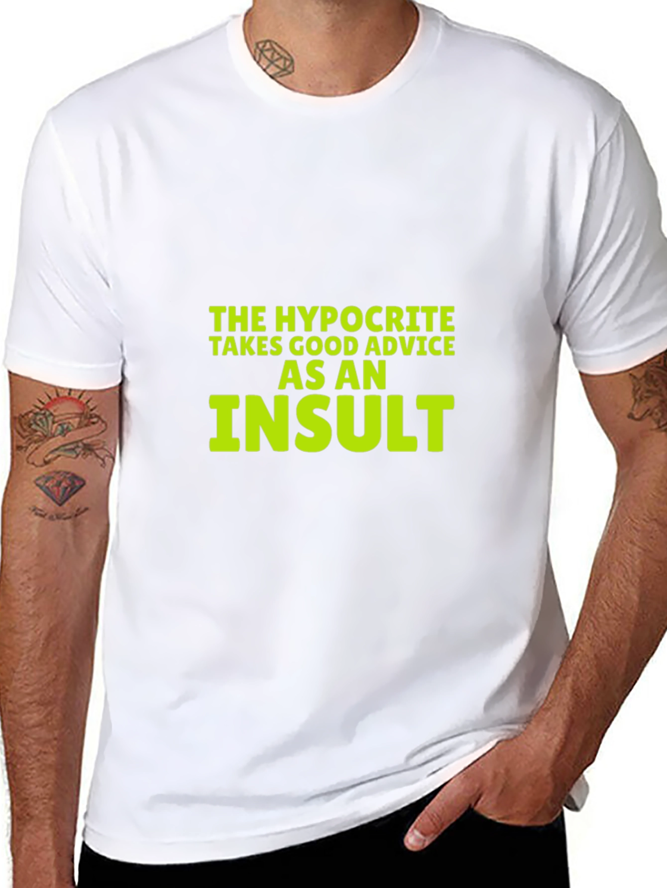 Black Hypocrite Advice Funny T-Shirt view 8