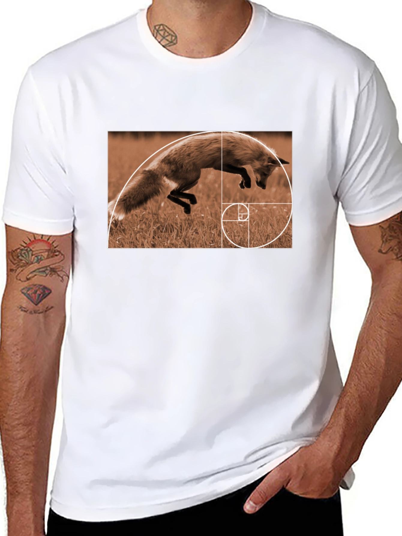 Black Fox Golden Ratio T-Shirt - Stylish Math Nature Tee view 8