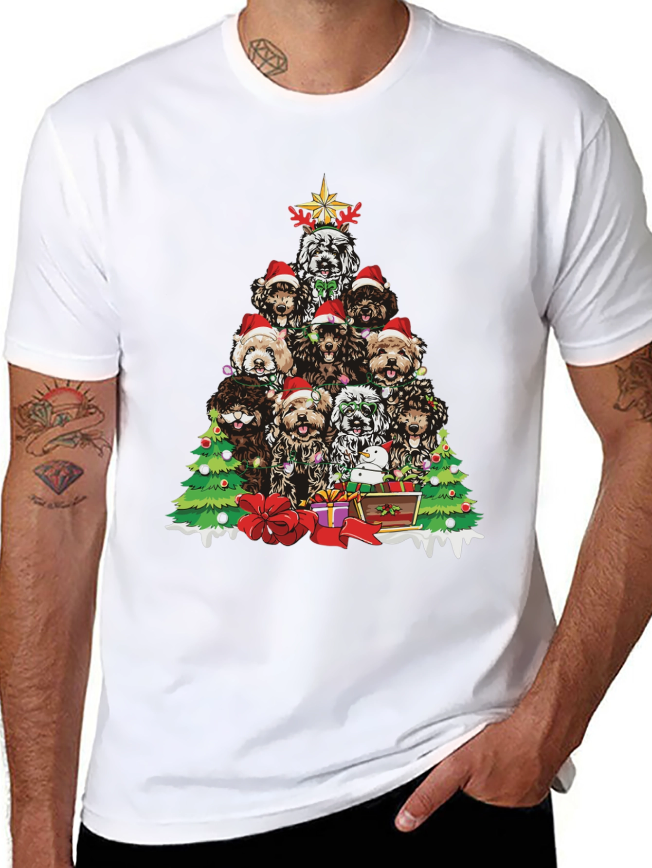 Festive Dog Christmas Tree T-Shirt - 8