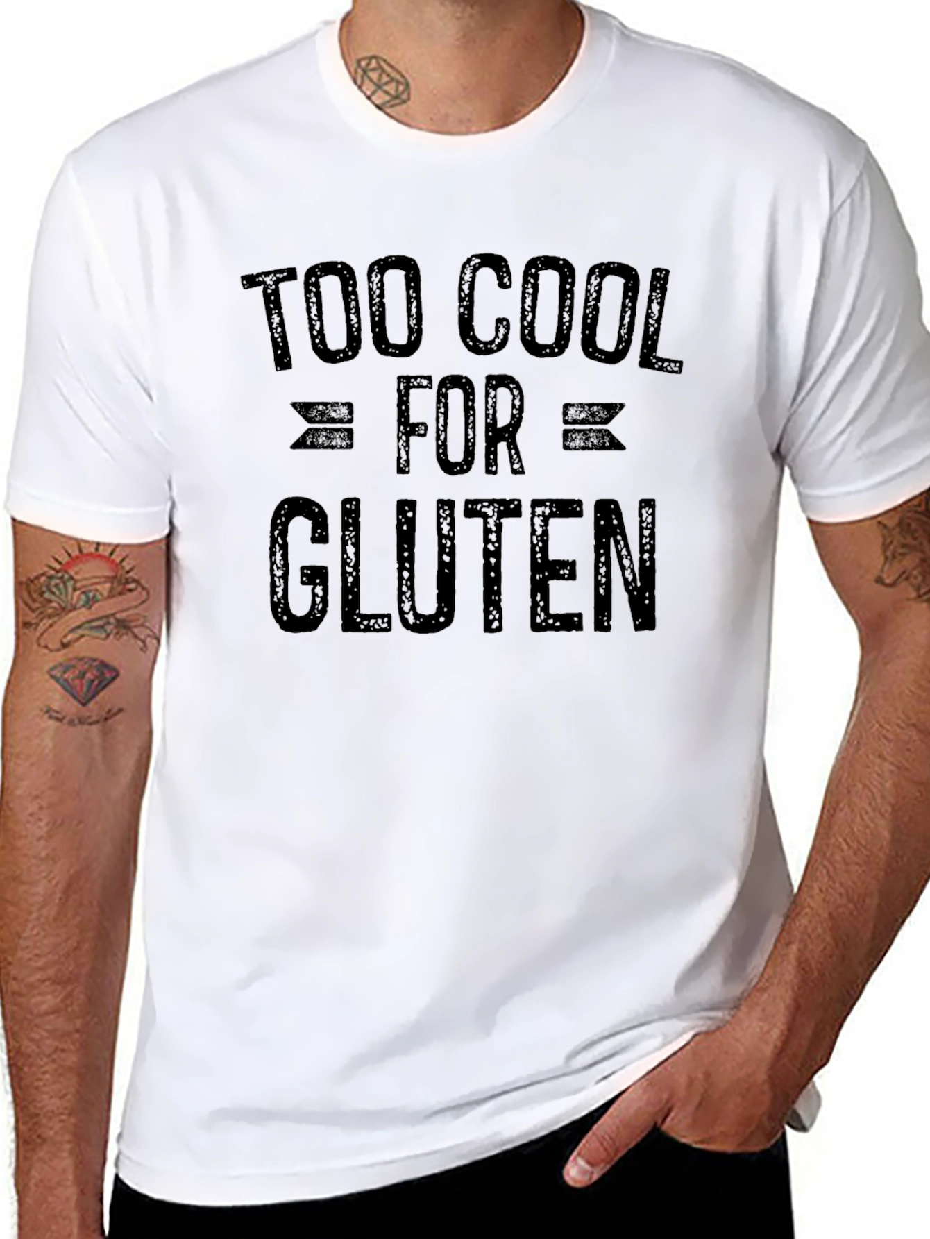 Black Too Cool for Gluten Graphic T-Shirt - Black view 8