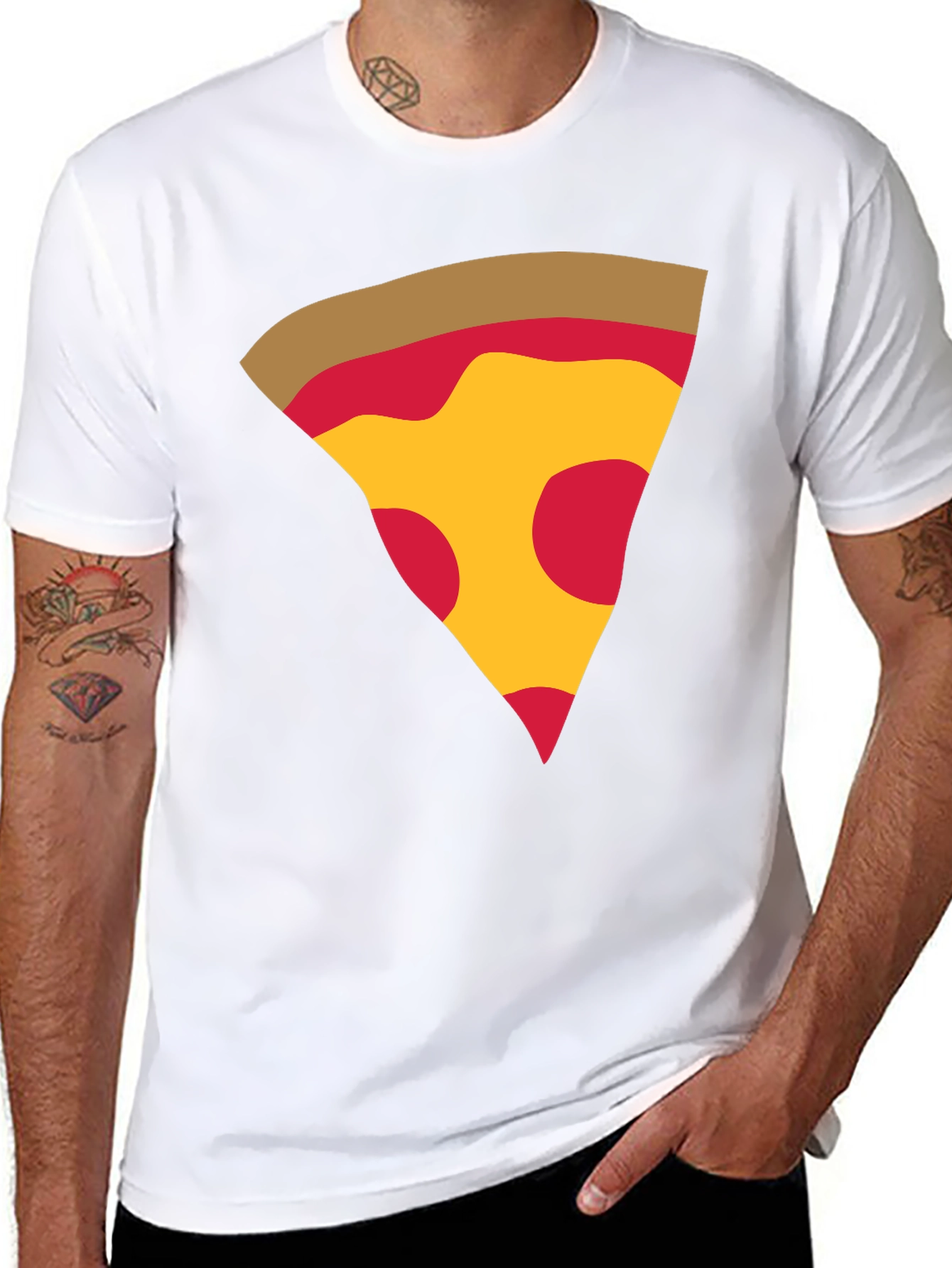 Black Pizza Slice Graphic T-Shirt view 8